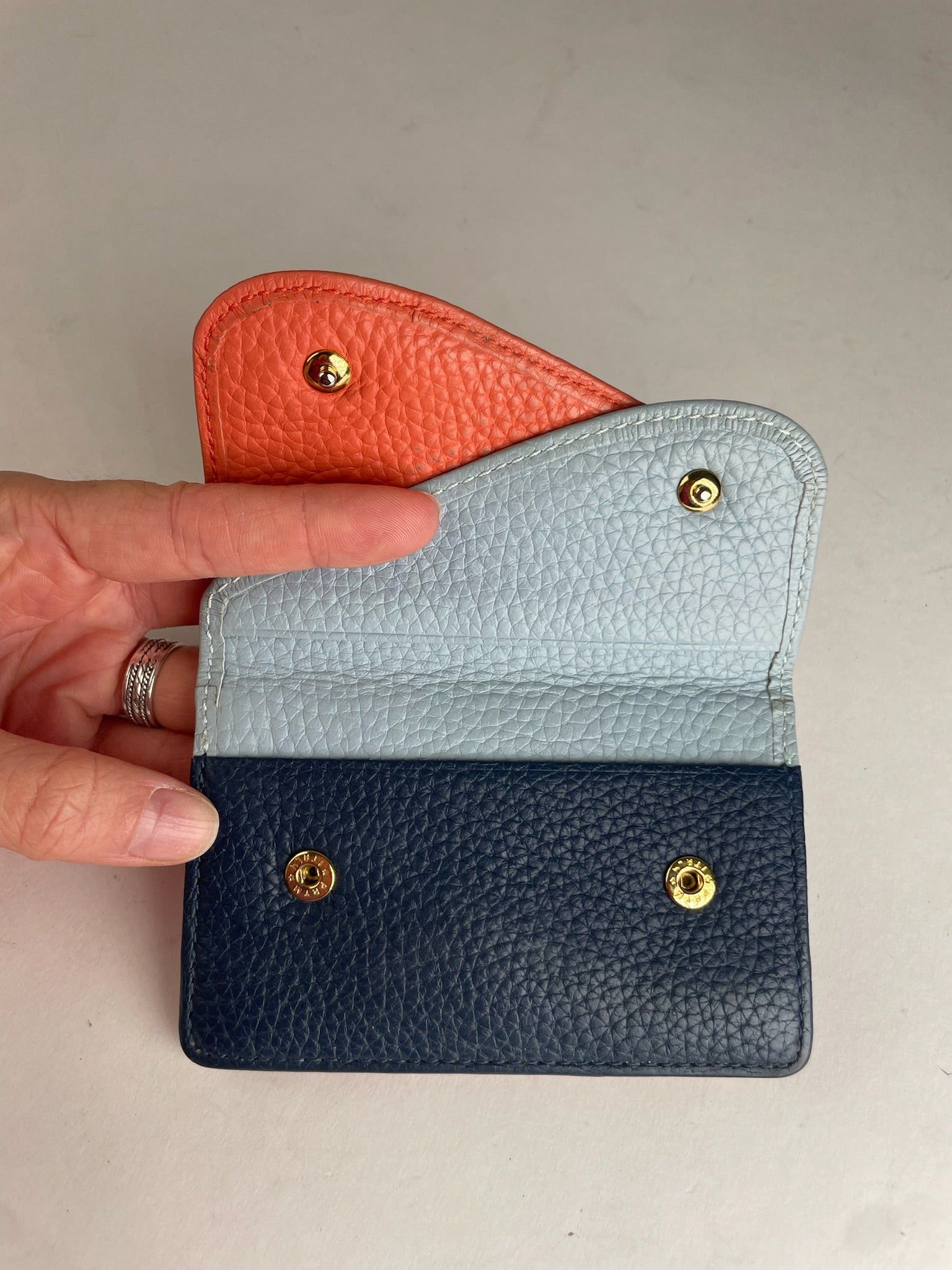 Vivienne Westwood Vintage Leather Card Holder Orange Blue Navy Size ONE SIZE - 3 Thumbnail