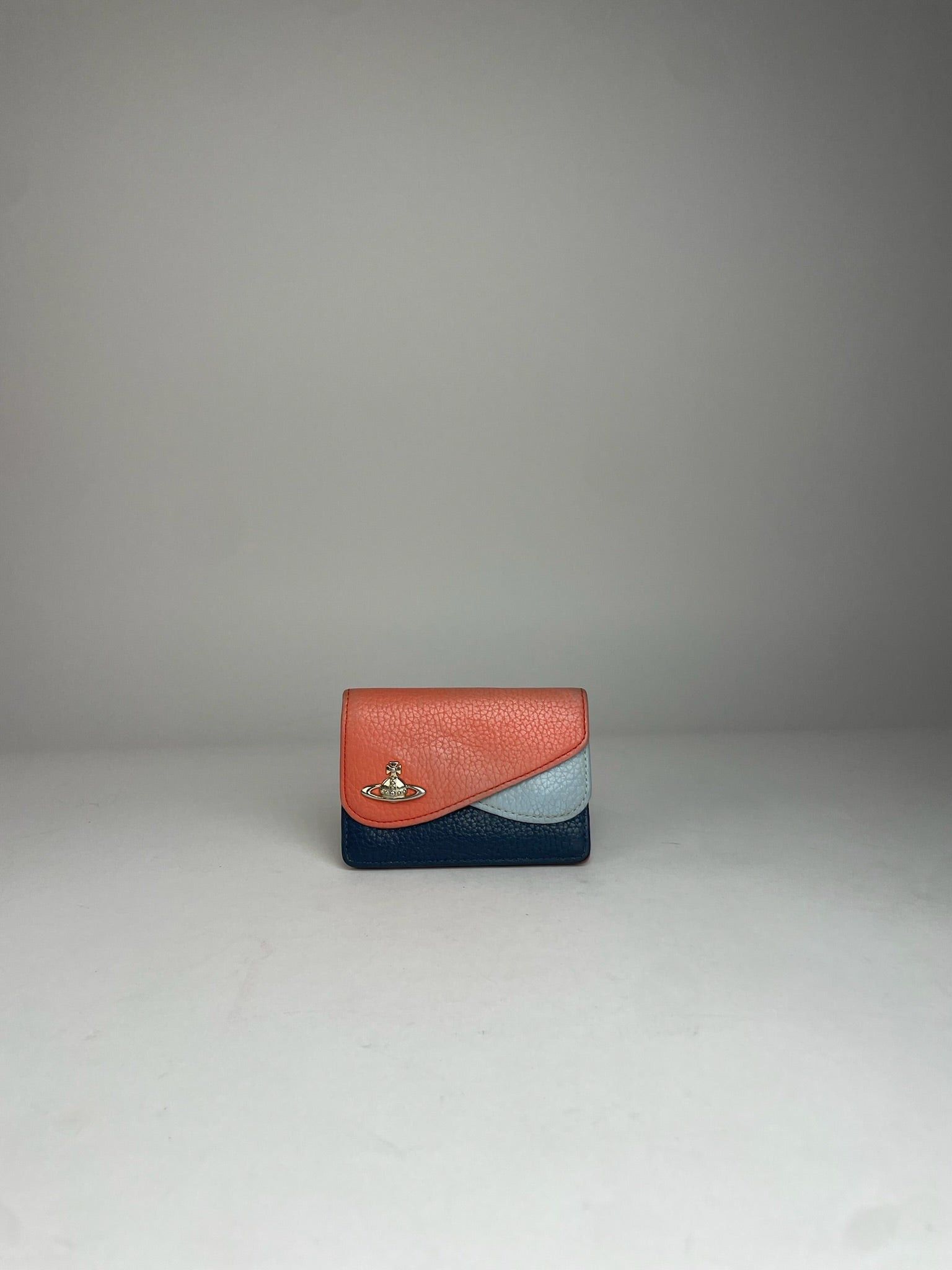 Vivienne Westwood Vintage Leather Card Holder Orange Blue Navy Size ONE SIZE - 6 Thumbnail