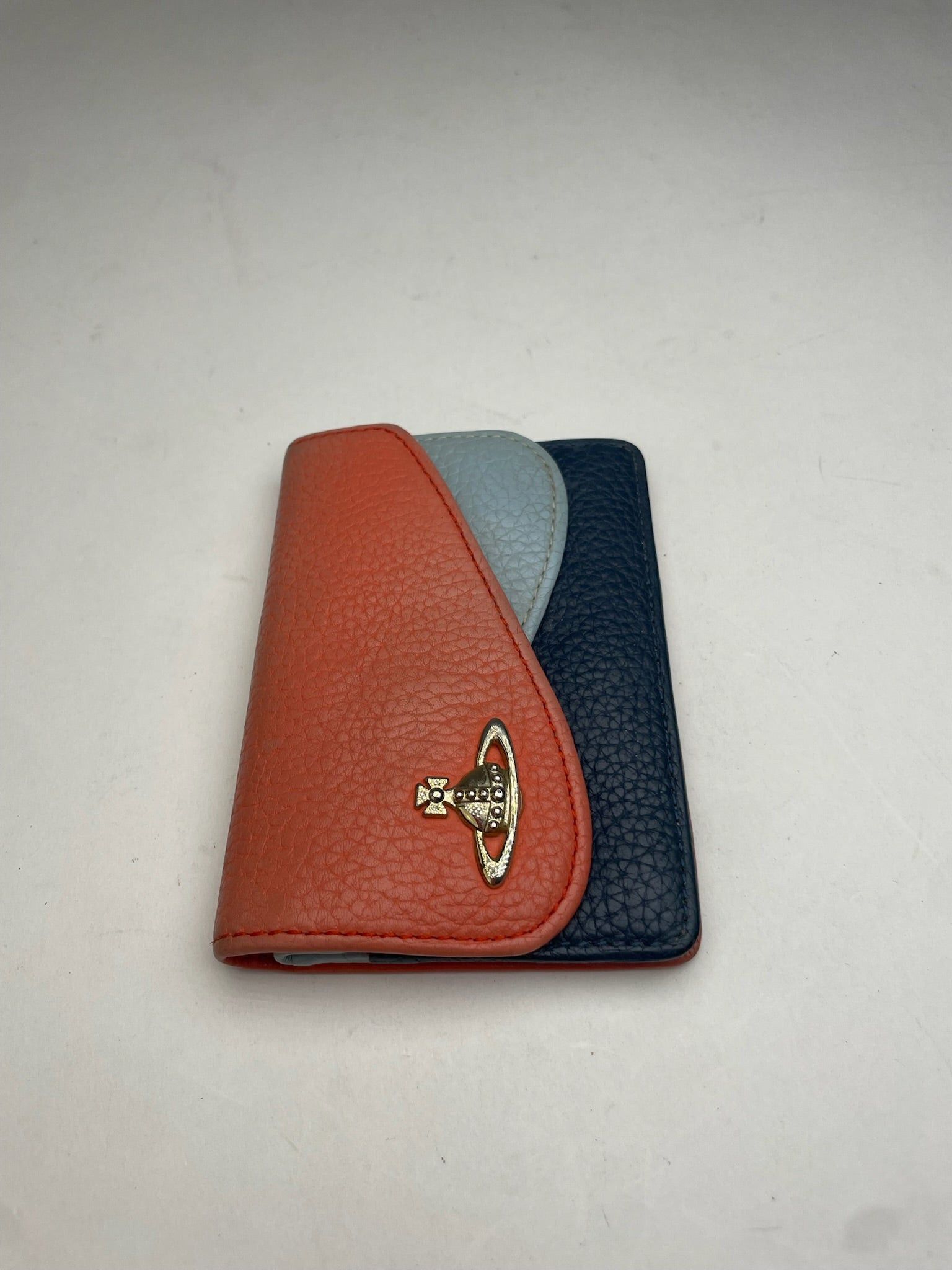 Vivienne Westwood Vintage Leather Card Holder Orange Blue Navy Size ONE SIZE - 5 Thumbnail