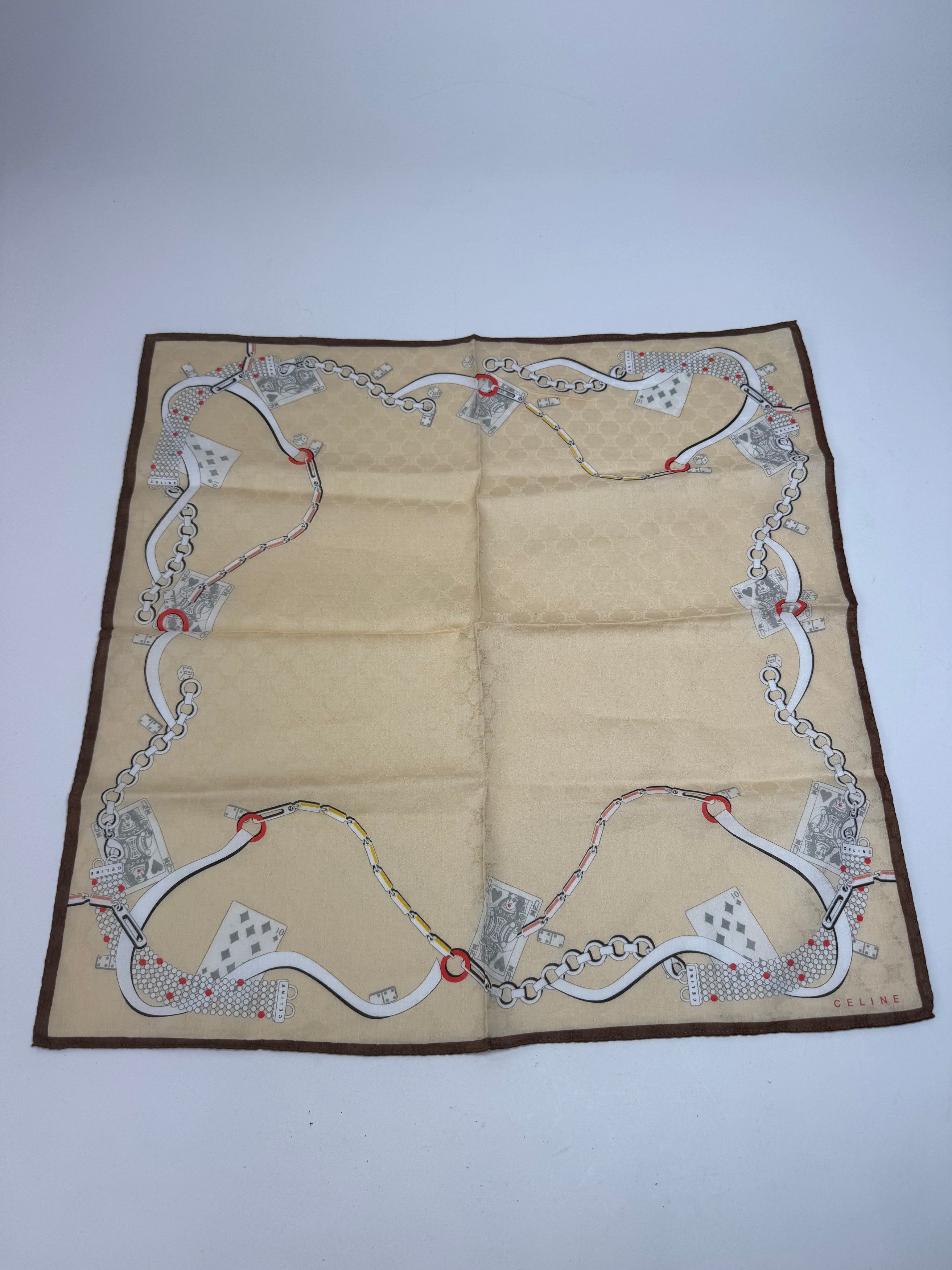 Celine Vintage monogram Scarf White gold Size ONE SIZE - 8 Thumbnail