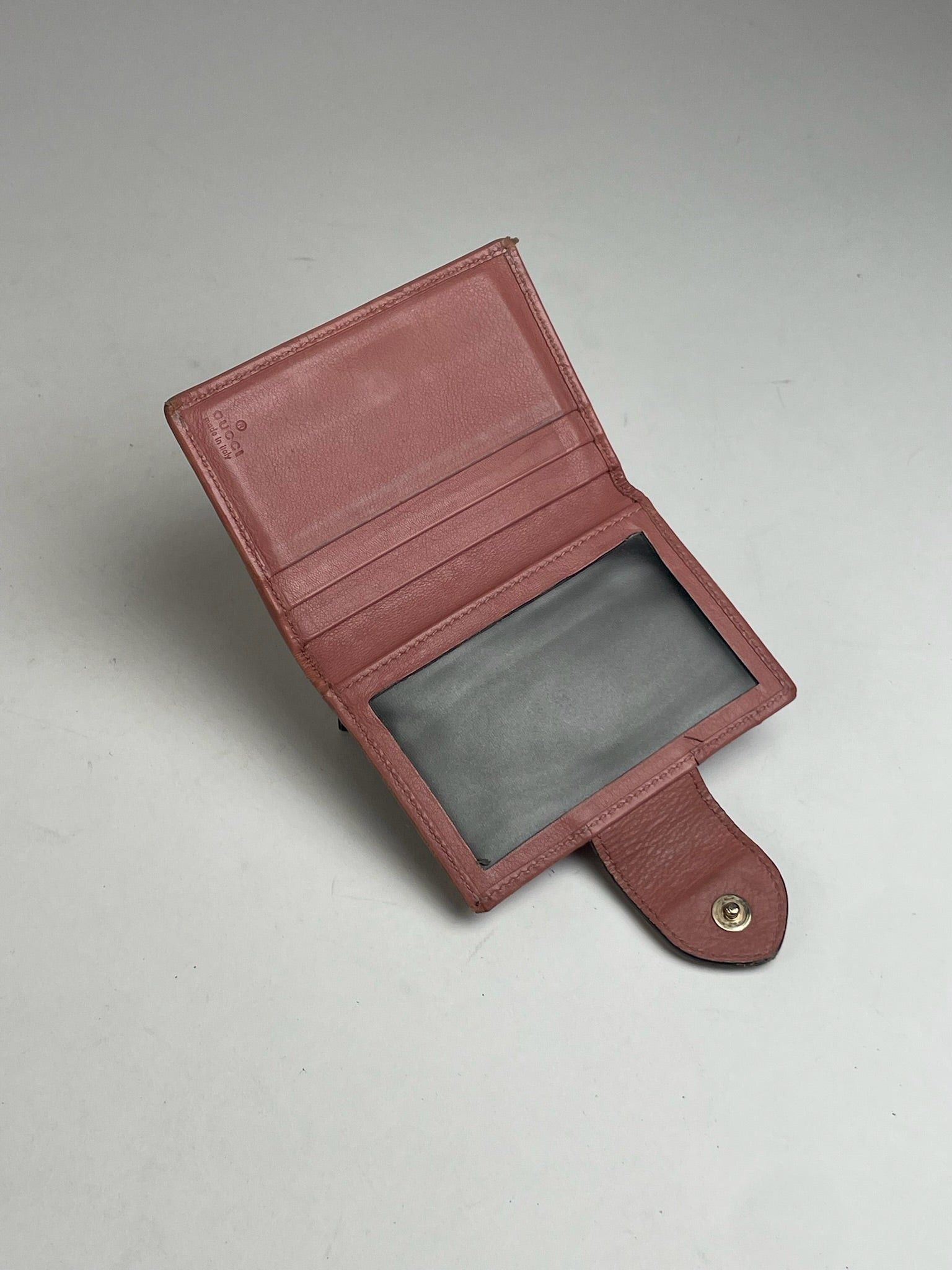 Gucci Vintage Monogram Leather Card Holder Pink Size ONE SIZE - 4 Thumbnail