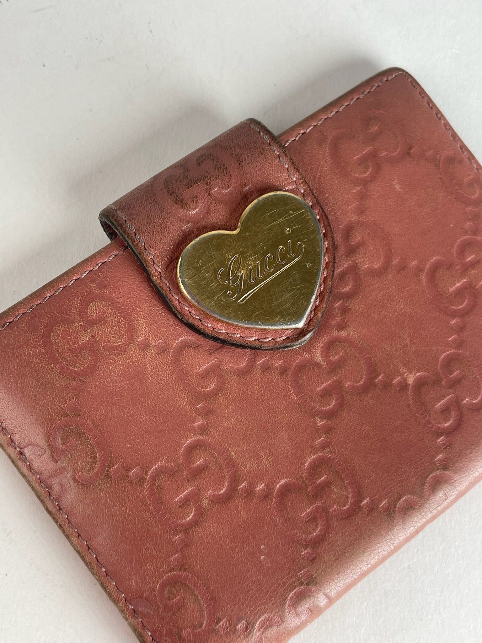 Gucci Vintage Monogram Leather Card Holder Pink Size ONE SIZE - 5 Thumbnail