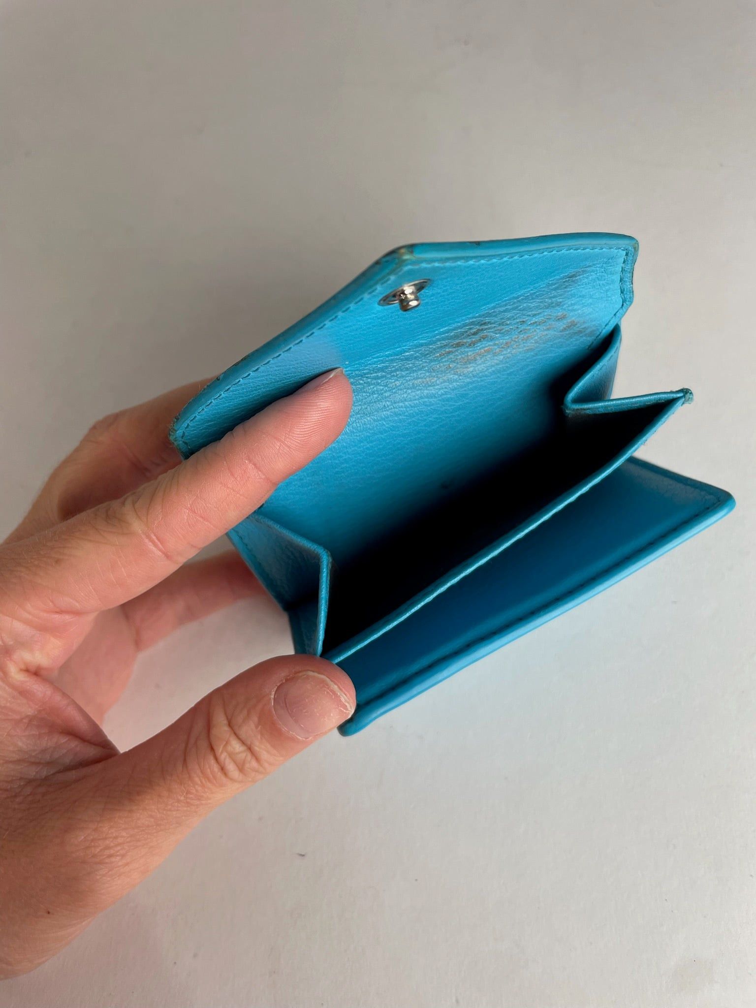 Balenciaga Vintage Leather Card Holder Blue Size ONE SIZE - 4 Thumbnail