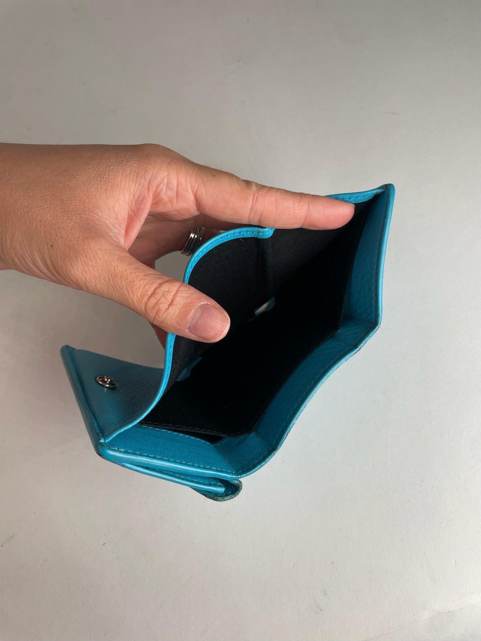 Balenciaga Vintage Leather Card Holder Blue Size ONE SIZE - 3 Thumbnail