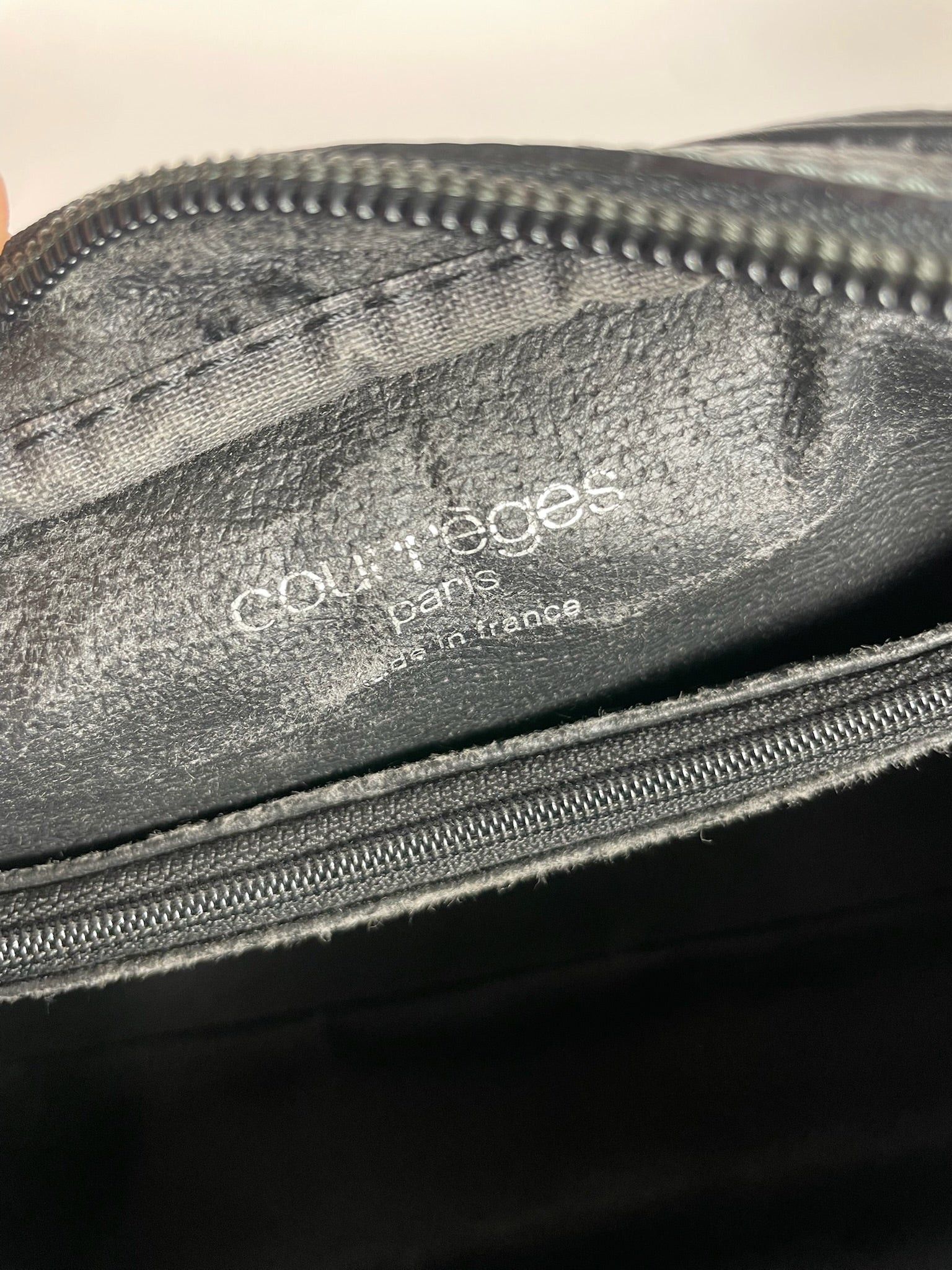Courreges Vintage Leather Handbag Black Size ONE SIZE - 4 Thumbnail