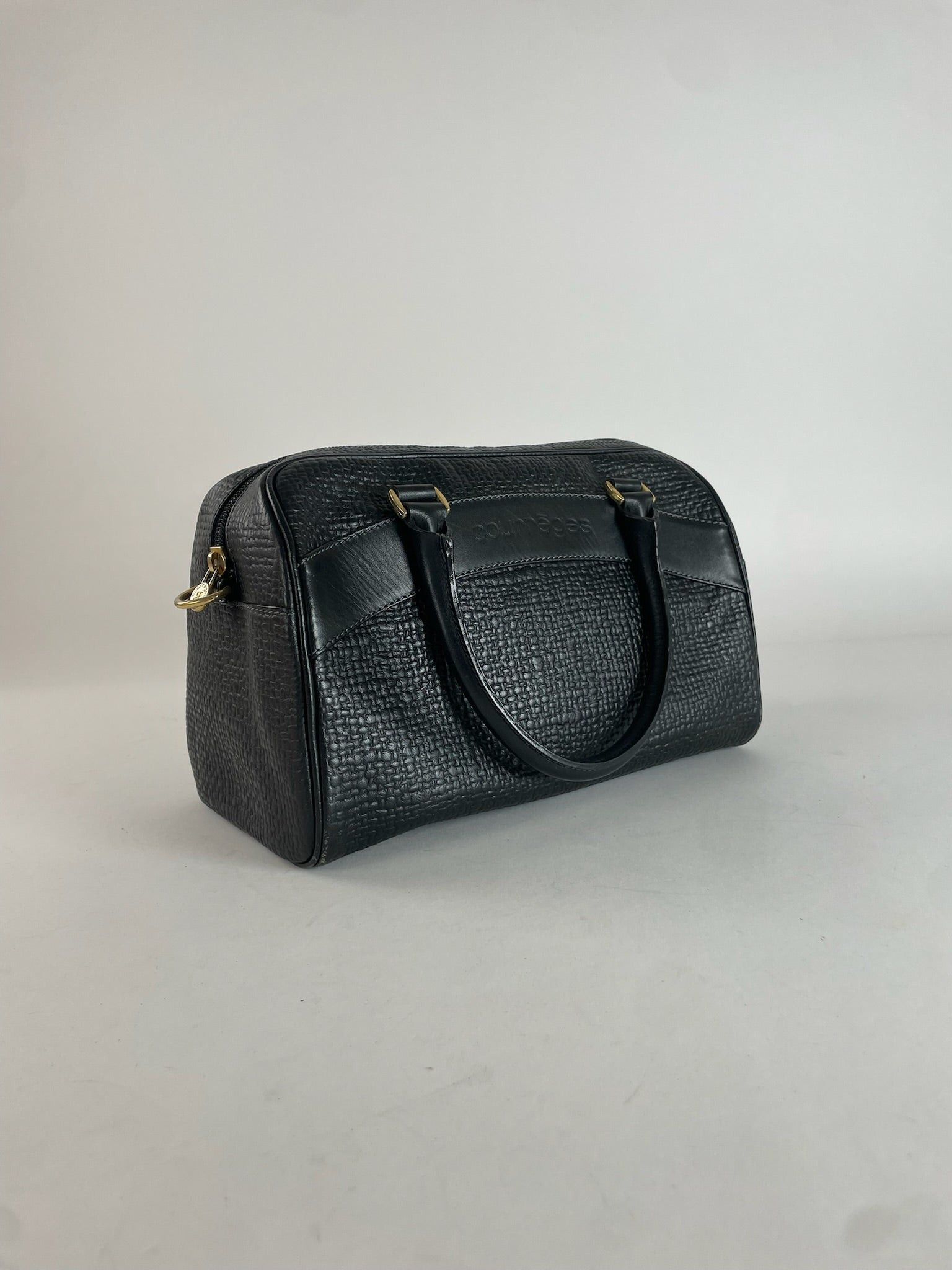Courreges Vintage Leather Handbag Black Size ONE SIZE - 6 Thumbnail