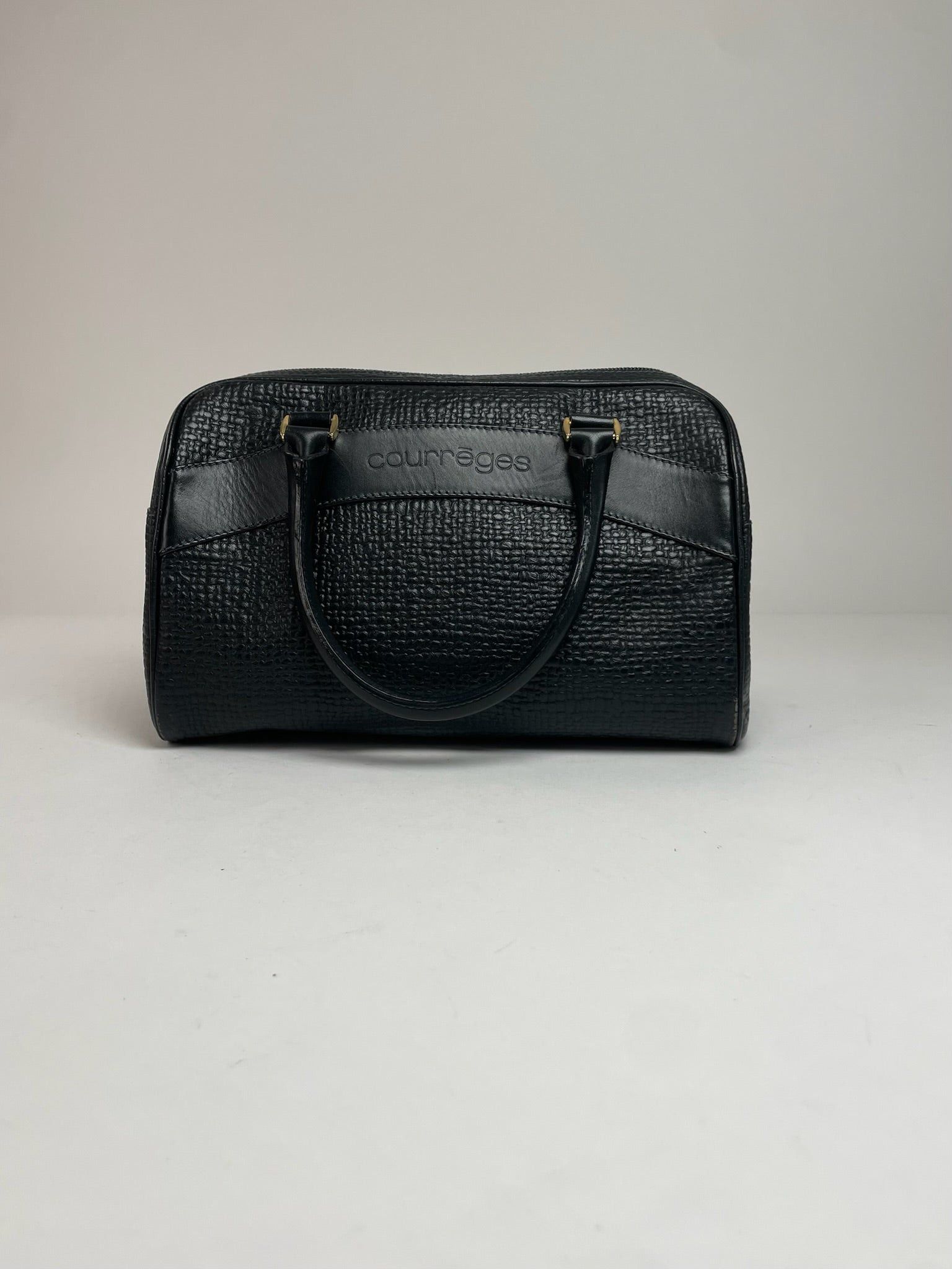 Courreges Vintage Leather Handbag Black Size ONE SIZE - 5 Thumbnail