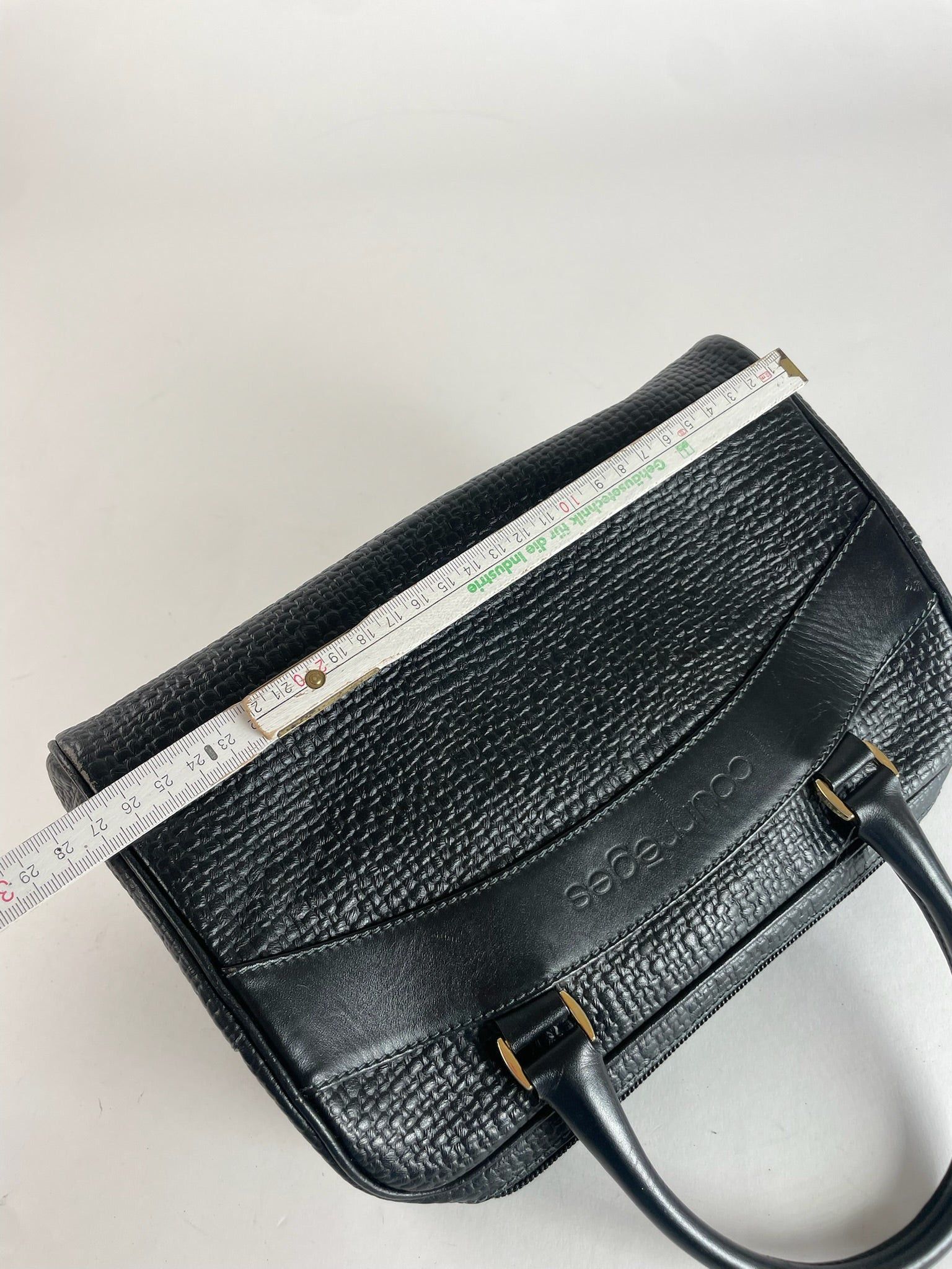 Courreges Vintage Leather Handbag Black Size ONE SIZE - 12 Thumbnail