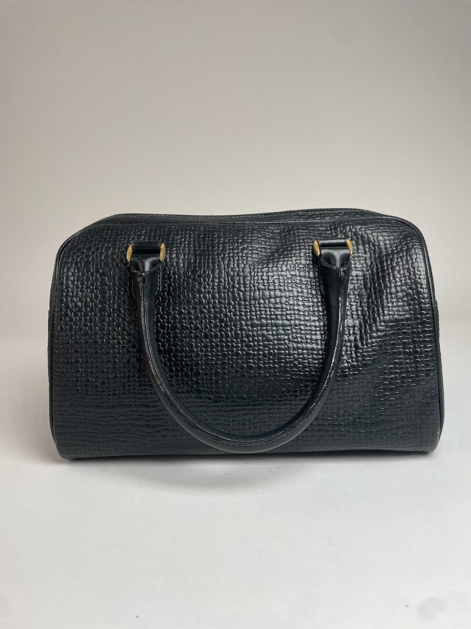 Courreges Vintage Leather Handbag Black Size ONE SIZE - 2 Thumbnail