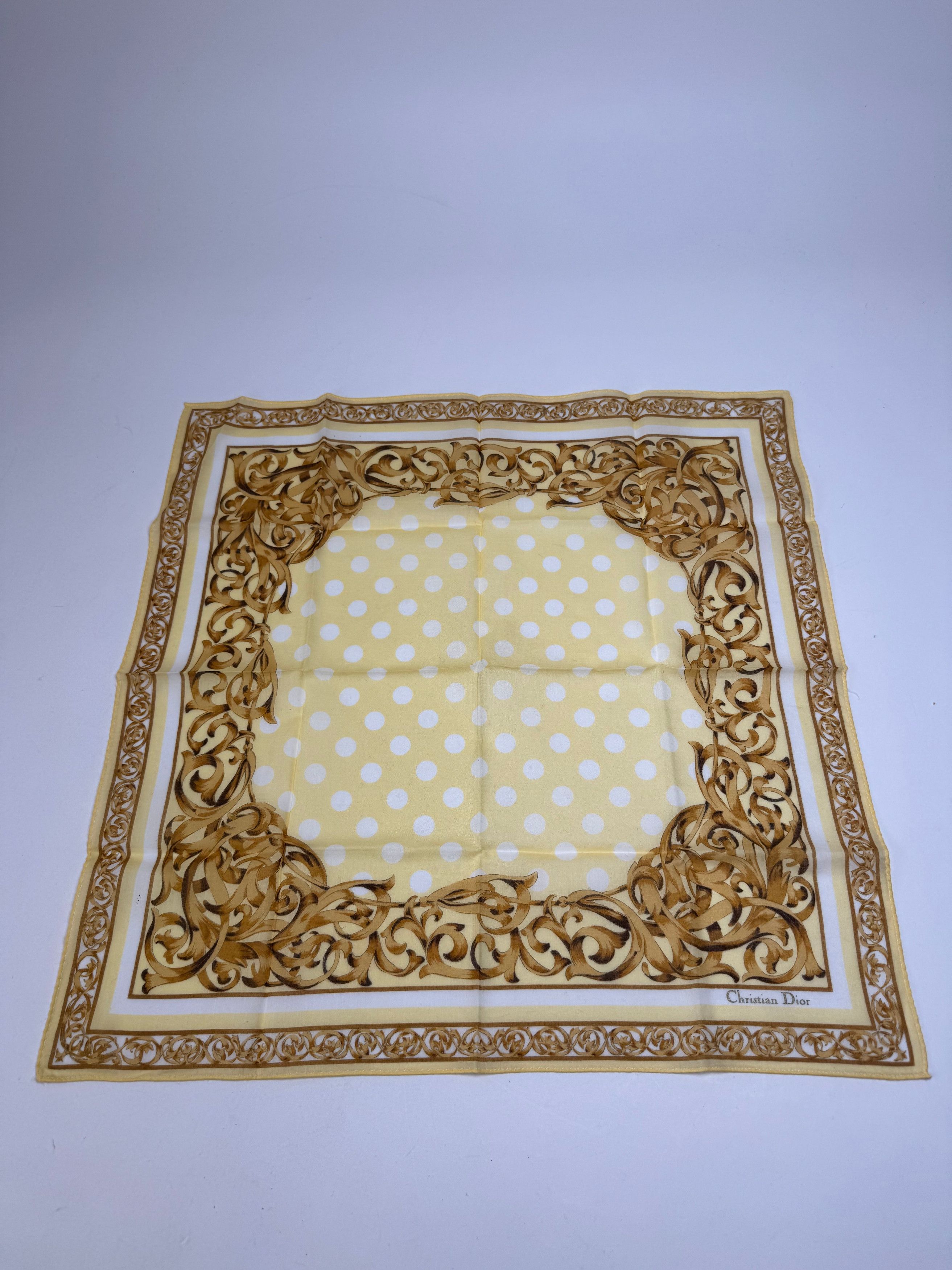 Dior Vintage Baroque Scarf White Gold Size ONE SIZE - 9 Thumbnail