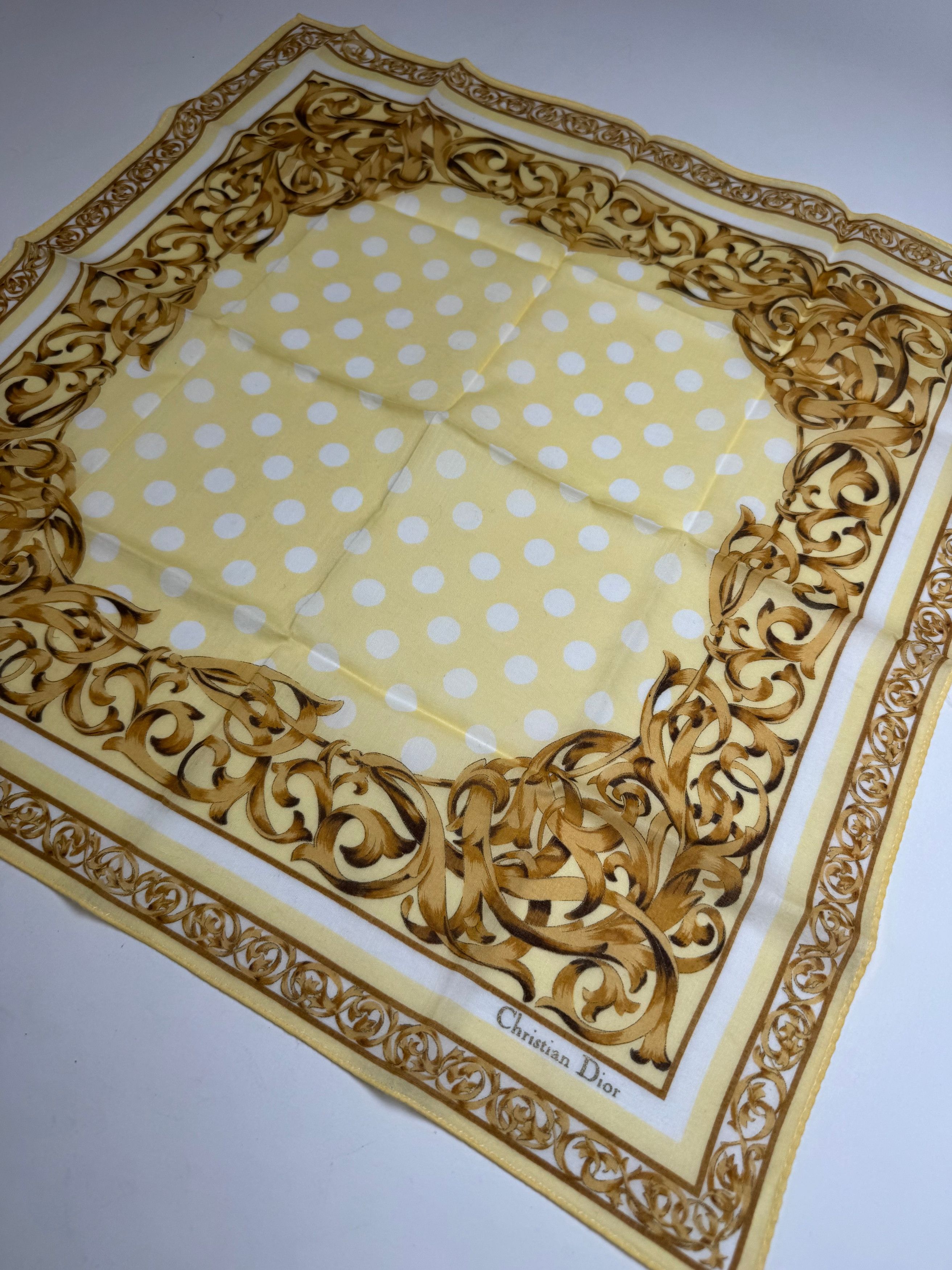 Dior Vintage Baroque Scarf White Gold Size ONE SIZE - 3 Thumbnail