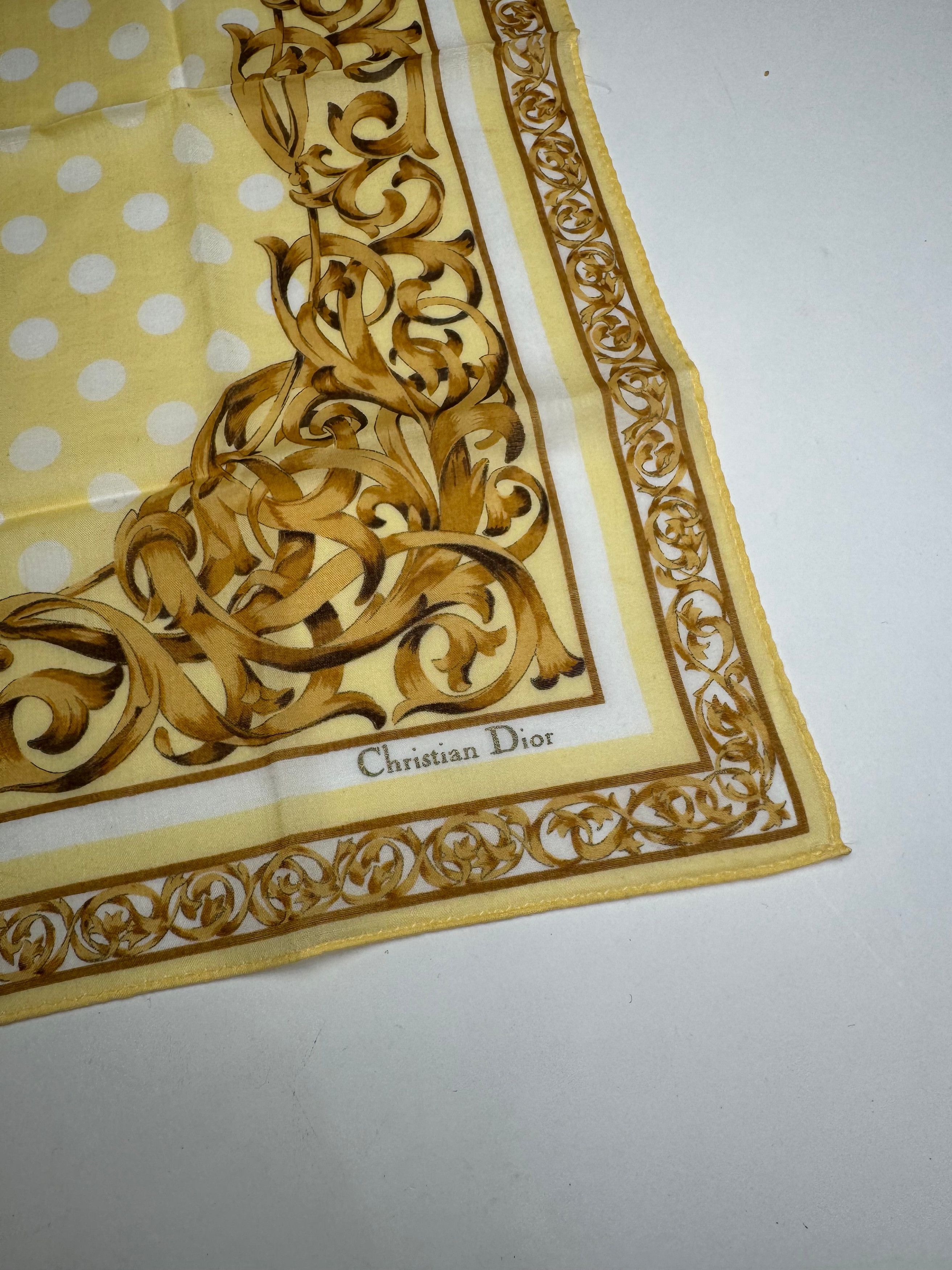 Dior Vintage Baroque Scarf White Gold Size ONE SIZE - 2 Thumbnail