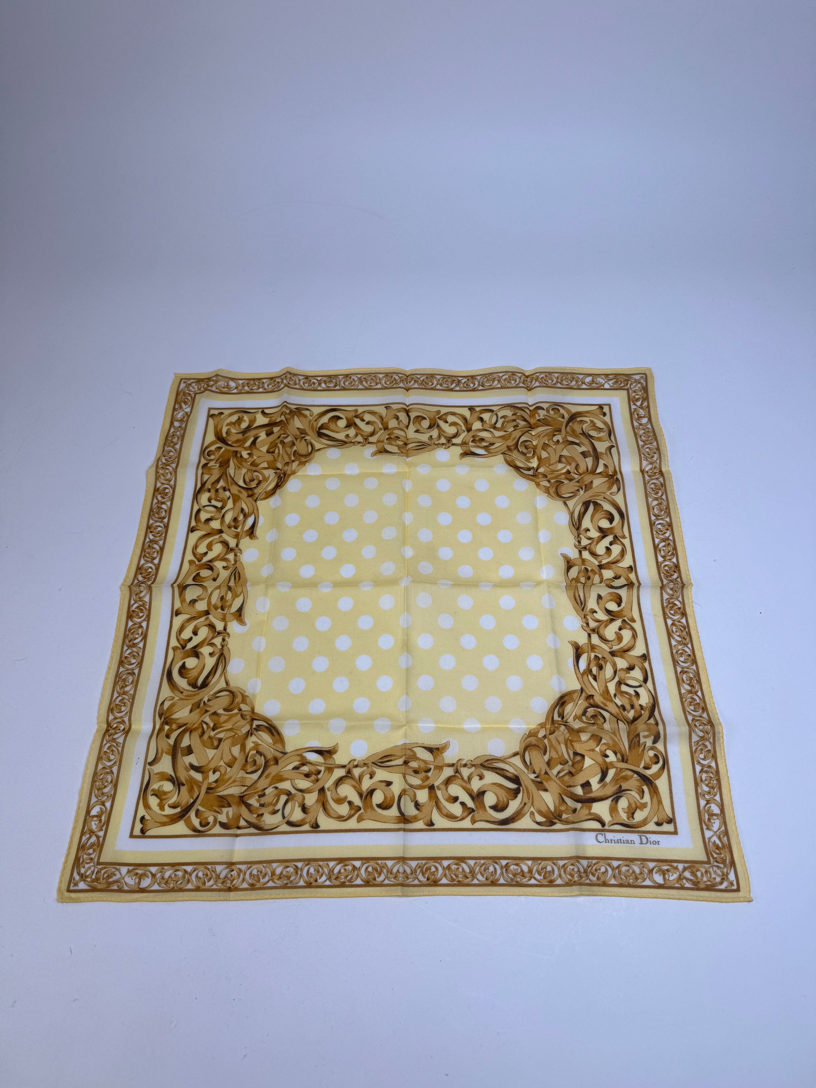 Dior Vintage Baroque Scarf White Gold Size ONE SIZE - 4 Thumbnail