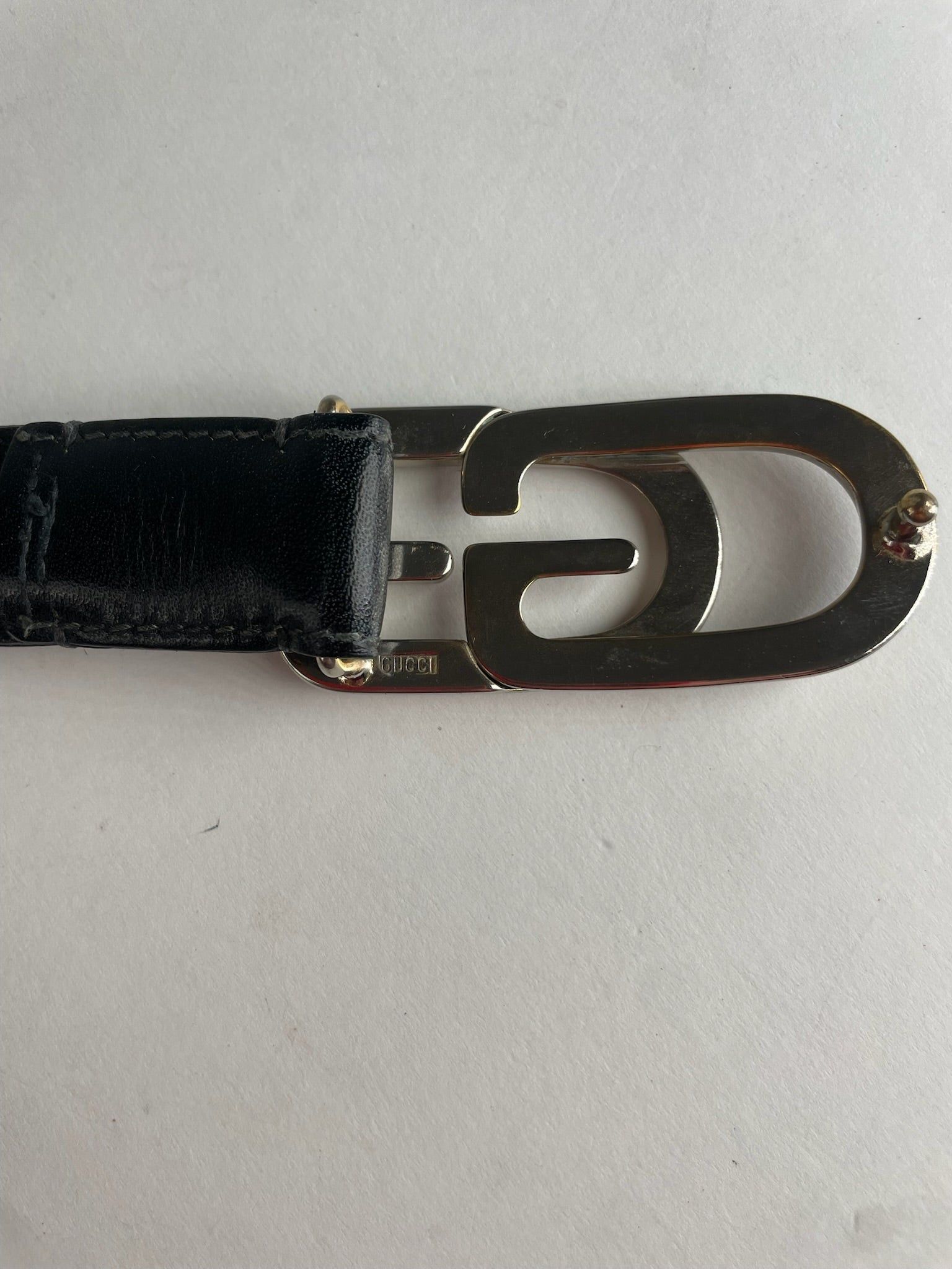 Gucci Vintage GG Leather Belt black Size ONE SIZE - 5 Thumbnail