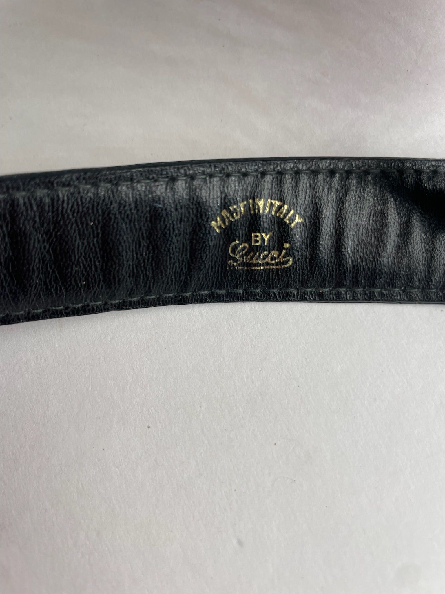 Gucci Vintage GG Leather Belt black Size ONE SIZE - 4 Thumbnail