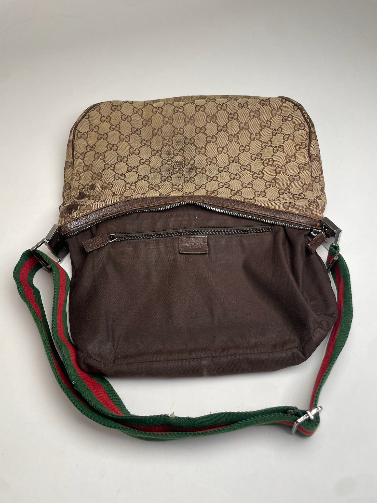 Gucci Vintage Croissant Multiway Monogram Bag beige brown Size ONE SIZE - 3 Thumbnail