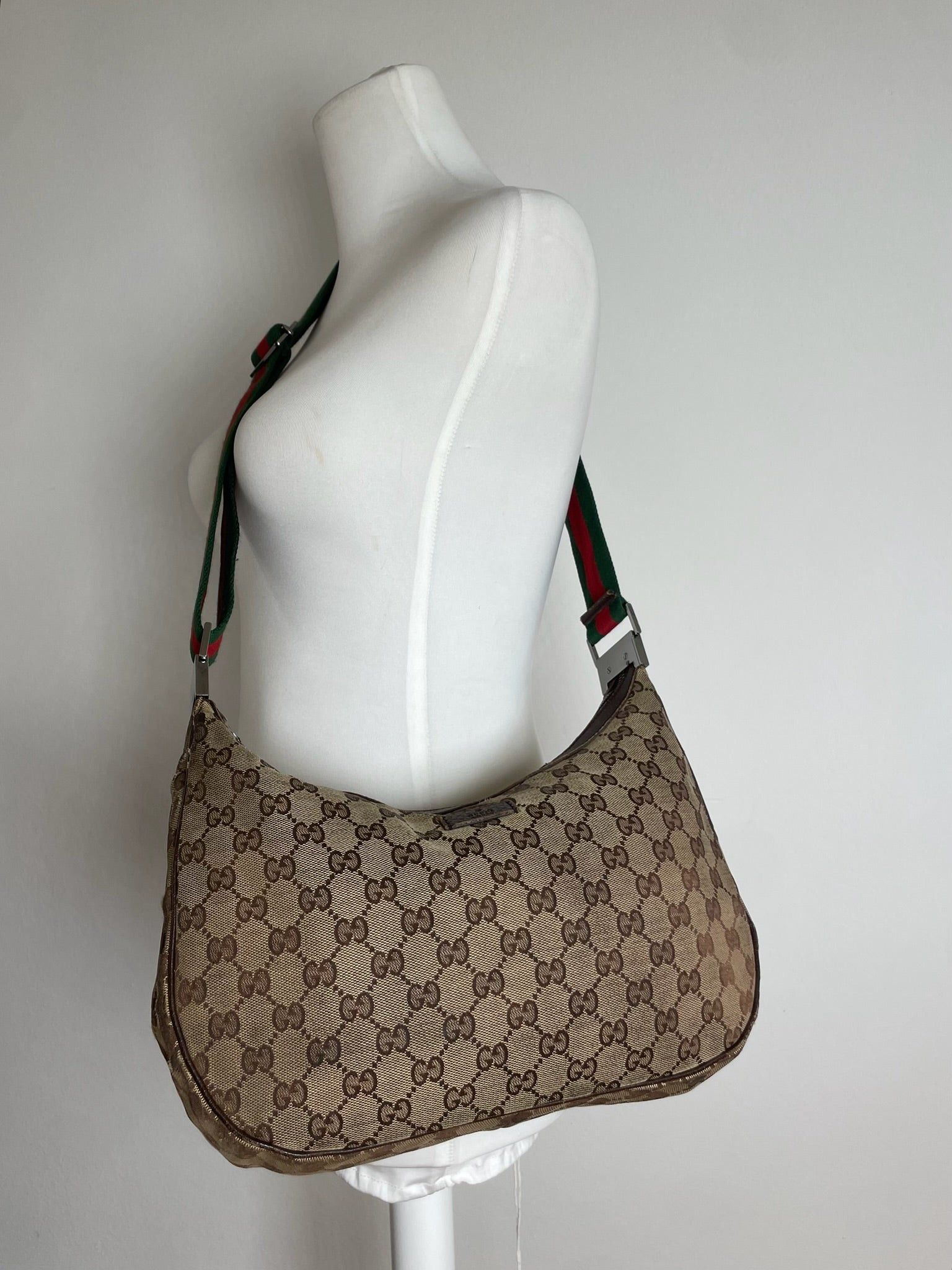 Gucci Vintage Croissant Multiway Monogram Bag beige brown Size ONE SIZE - 5 Thumbnail