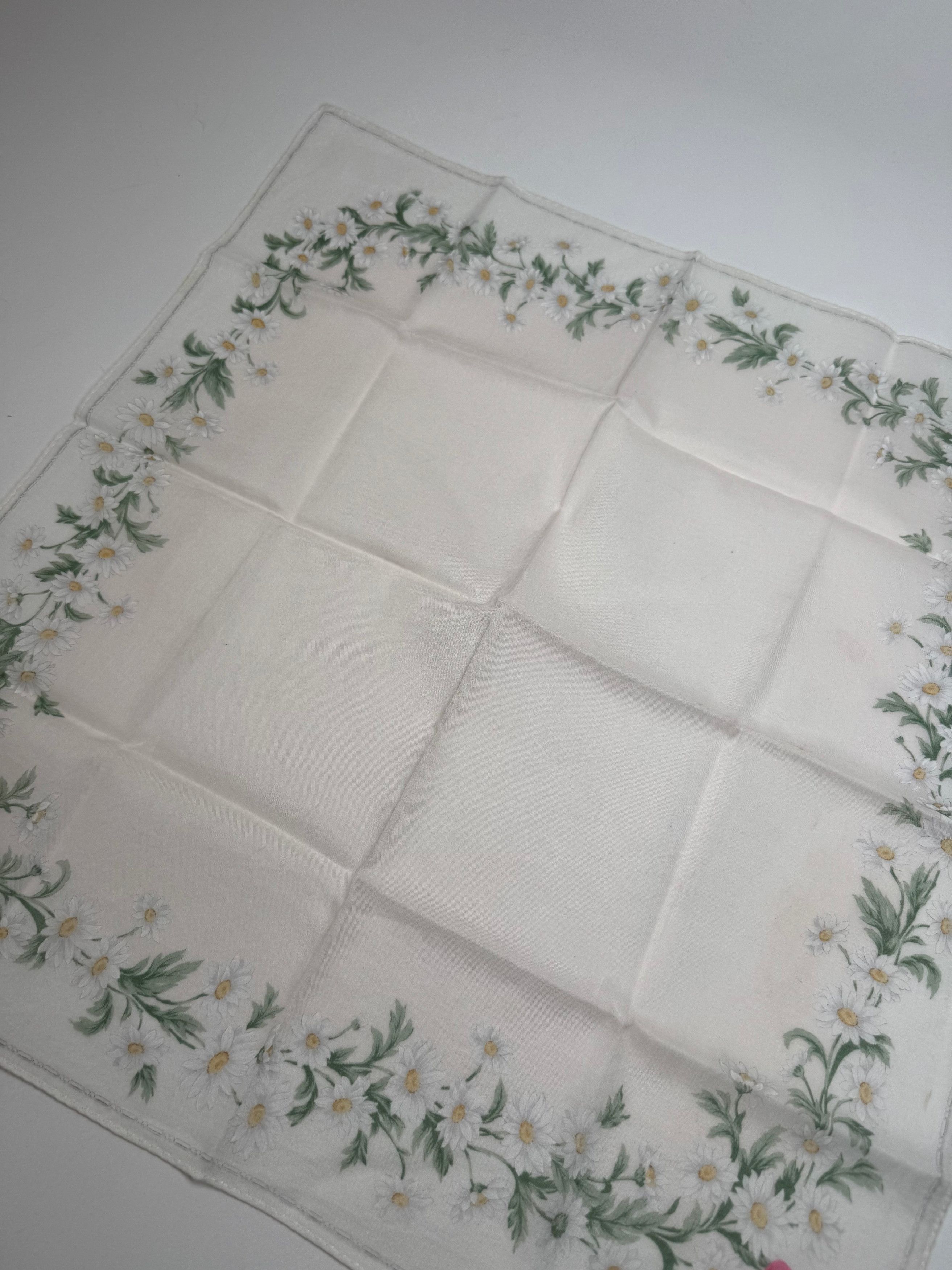 Dior Vintage Floral Scarf White Green Rose Size ONE SIZE - 7 Thumbnail