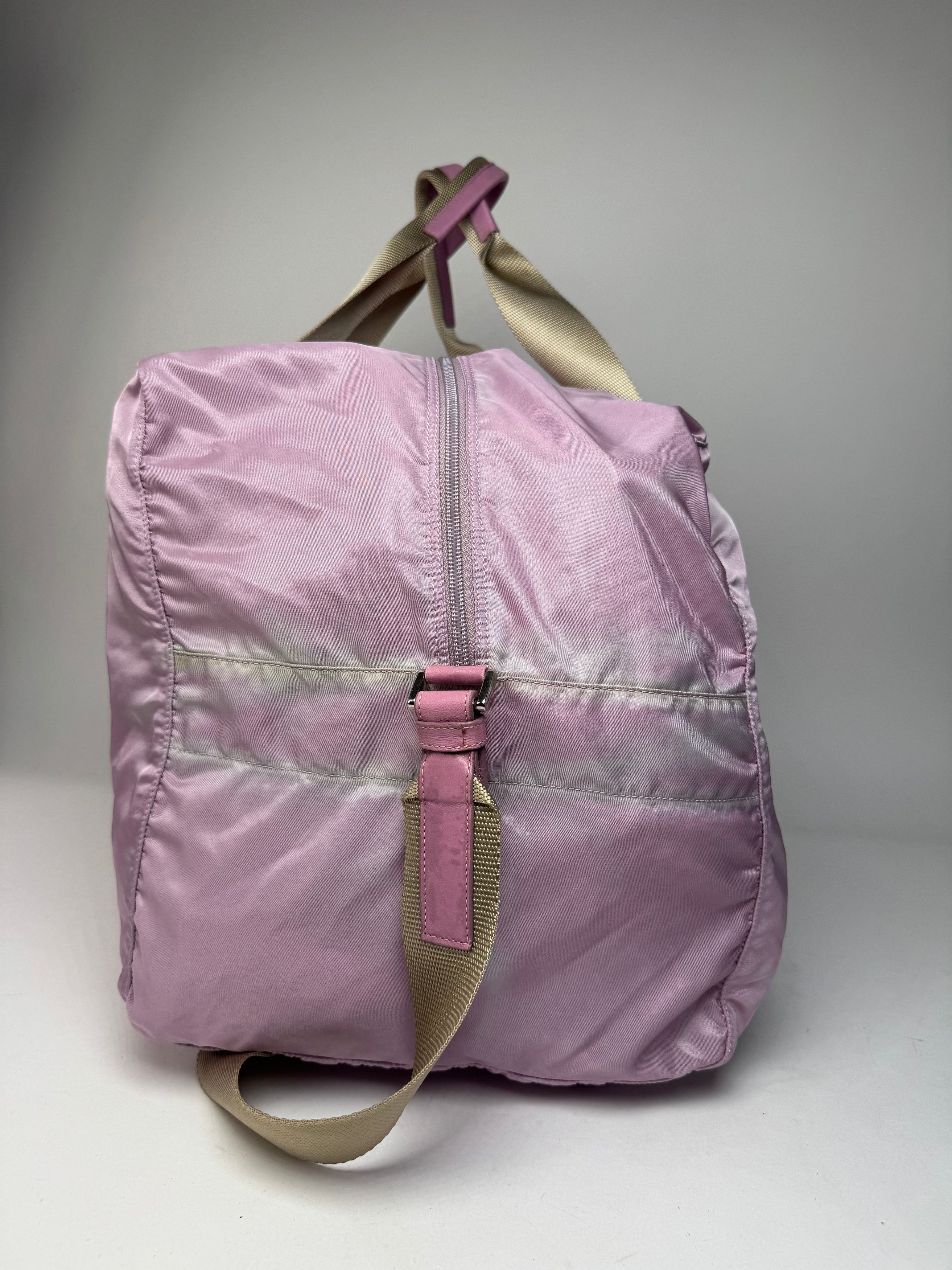 Prada Vintage 2Way Polyester Weekender / Travel Bag Purple beige Size ONE SIZE - 8 Thumbnail