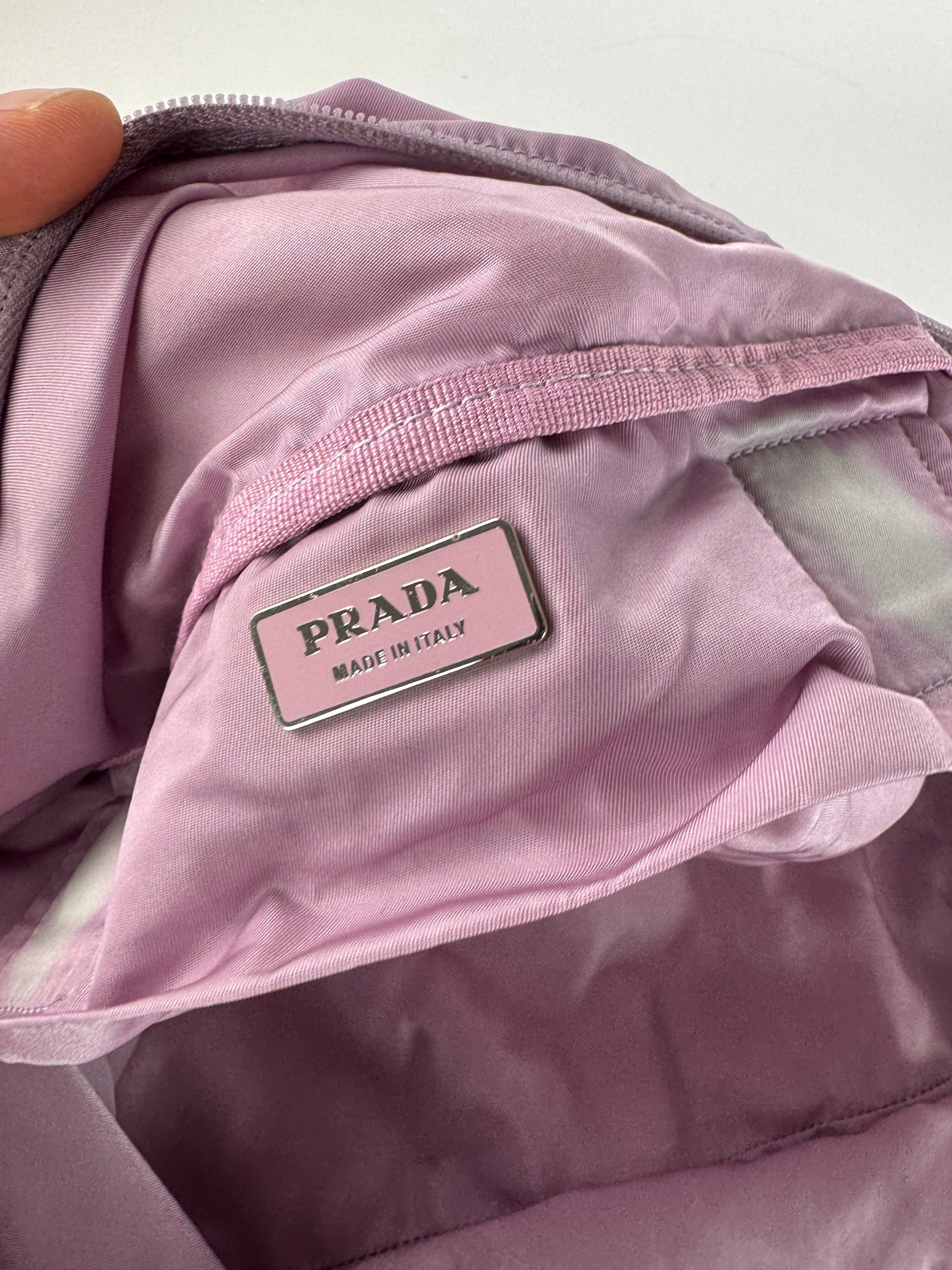 Prada Vintage 2Way Polyester Weekender / Travel Bag Purple beige Size ONE SIZE - 4 Thumbnail