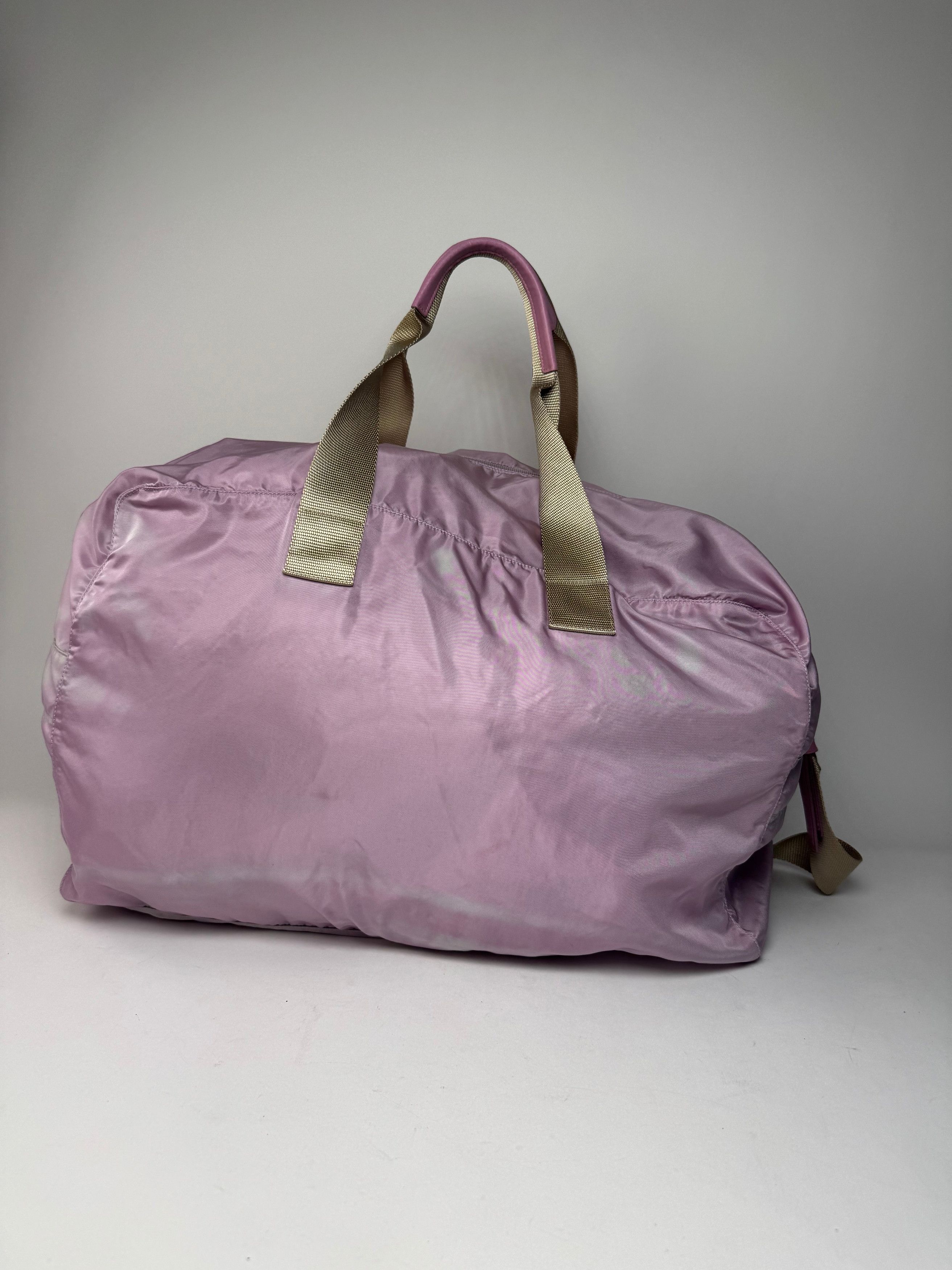 Prada Vintage 2Way Polyester Weekender / Travel Bag Purple beige Size ONE SIZE - 2 Thumbnail