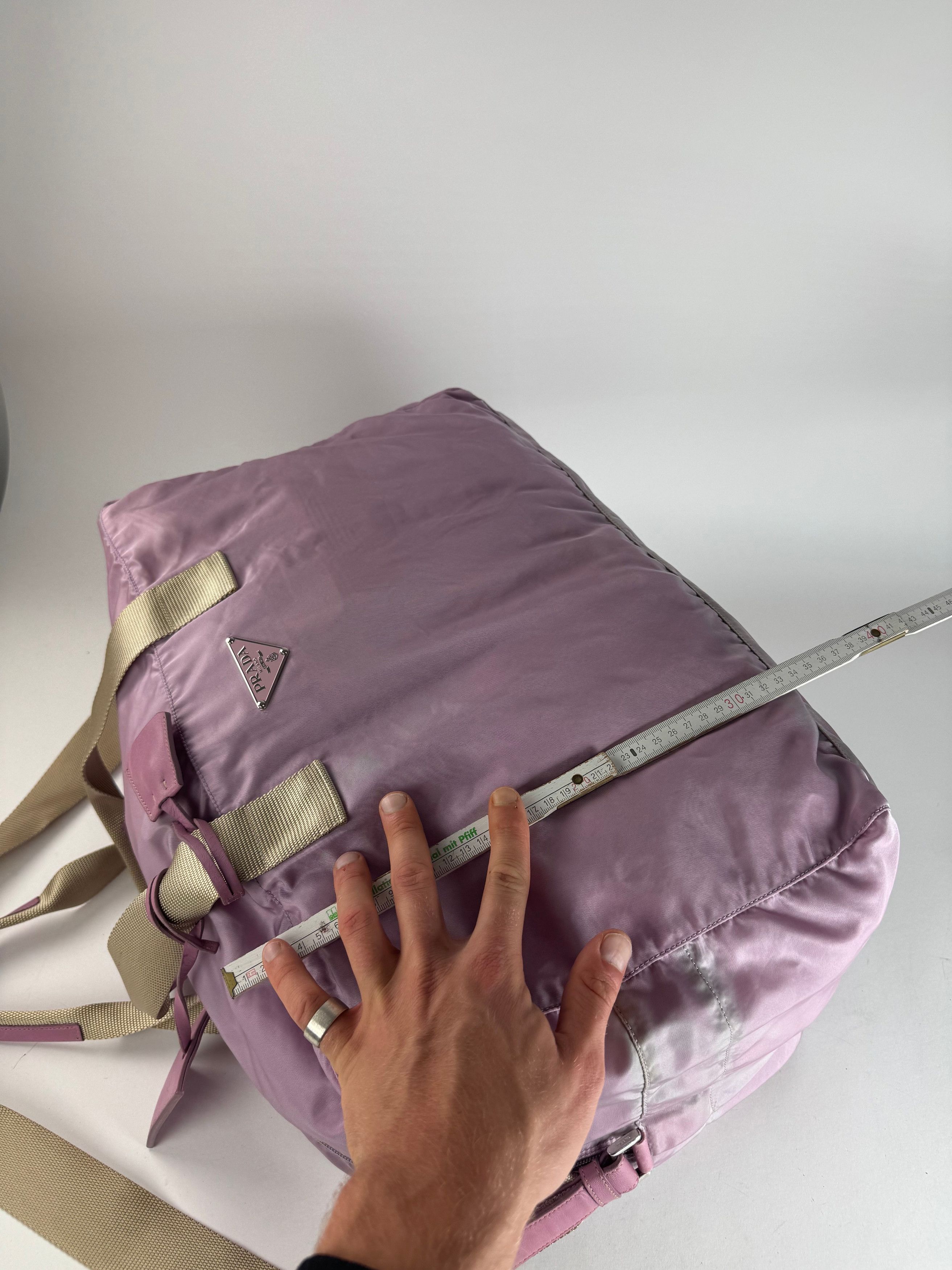 Prada Vintage 2Way Polyester Weekender / Travel Bag Purple beige Size ONE SIZE - 10 Thumbnail