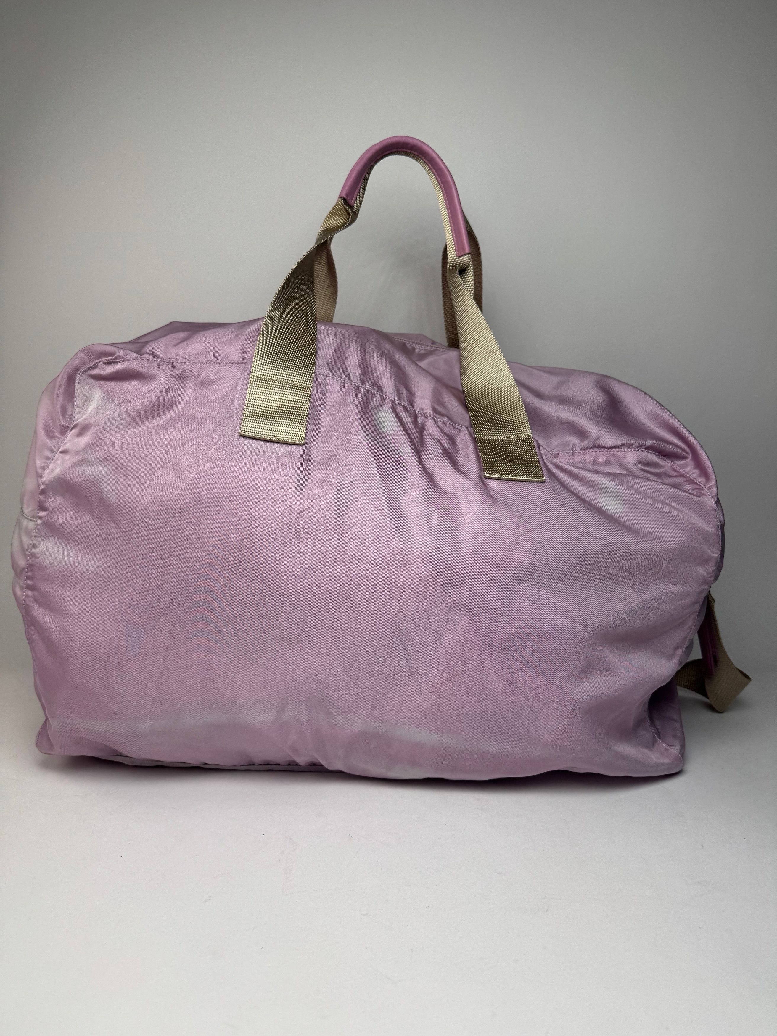Prada Vintage 2Way Polyester Weekender / Travel Bag Purple beige Size ONE SIZE - 14 Thumbnail