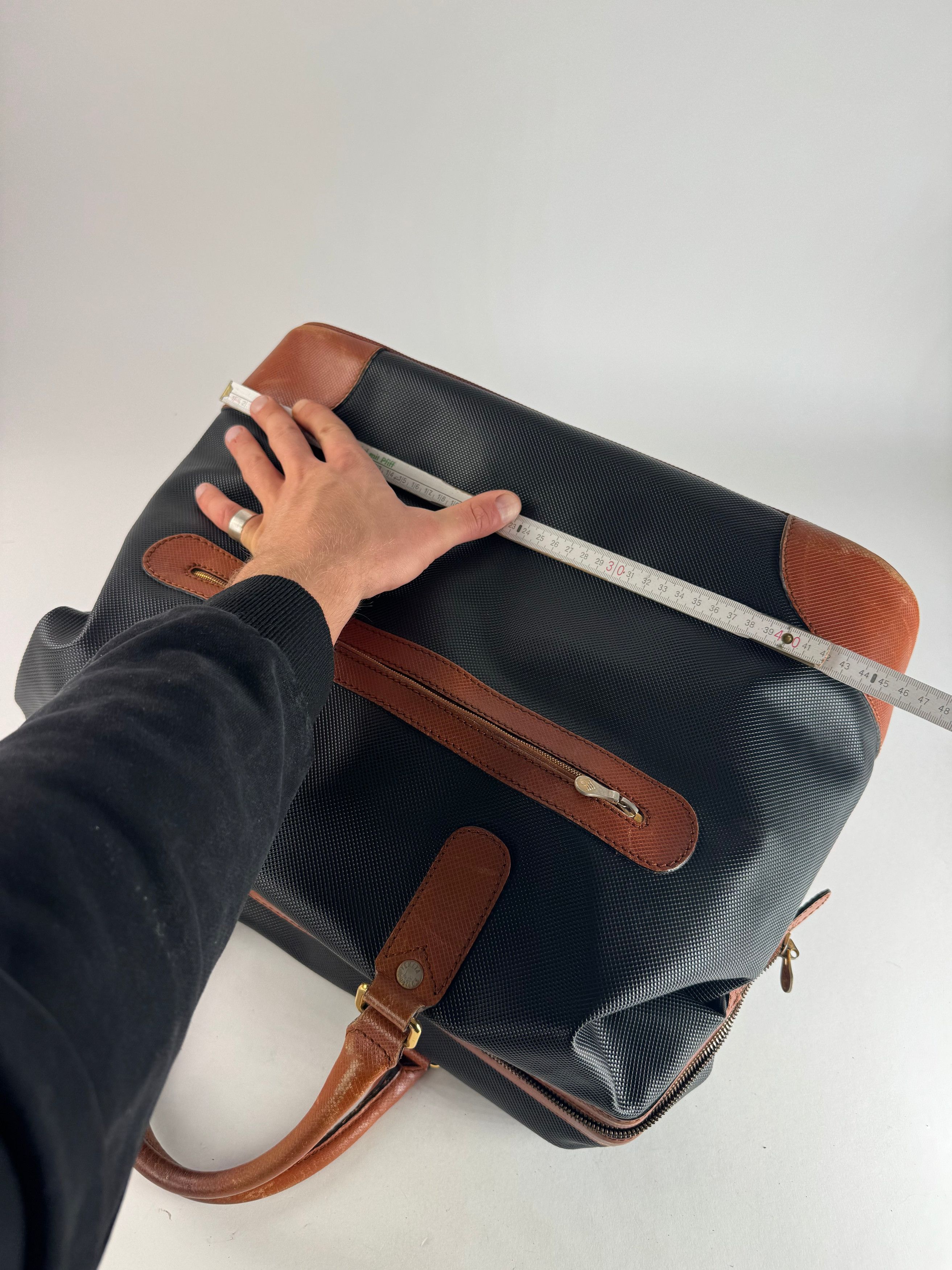 Bottega Veneta Vintage Leather Travel Bag Black Brown Size ONE SIZE - 4 Thumbnail