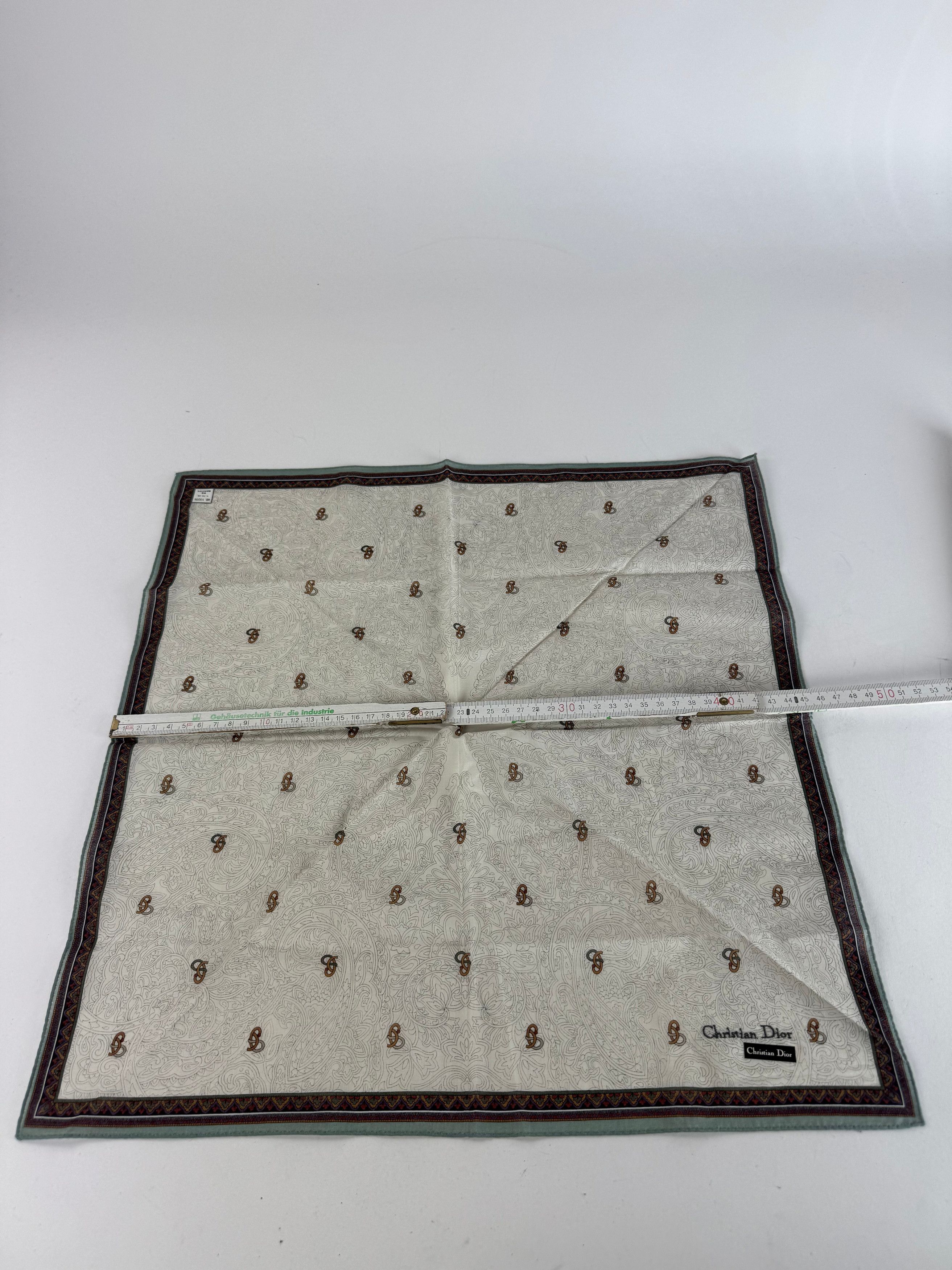 Dior Vintage Scarf Grey Green Brown Size ONE SIZE - 7 Thumbnail