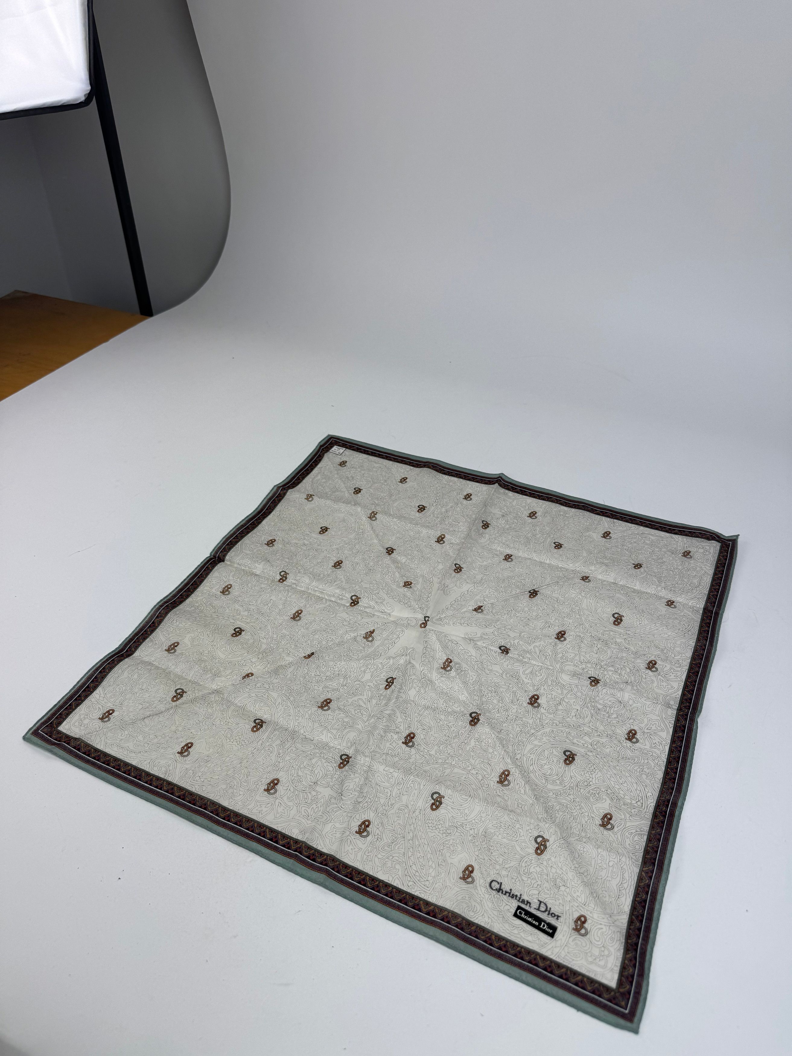 Dior Vintage Scarf Grey Green Brown Size ONE SIZE - 5 Thumbnail