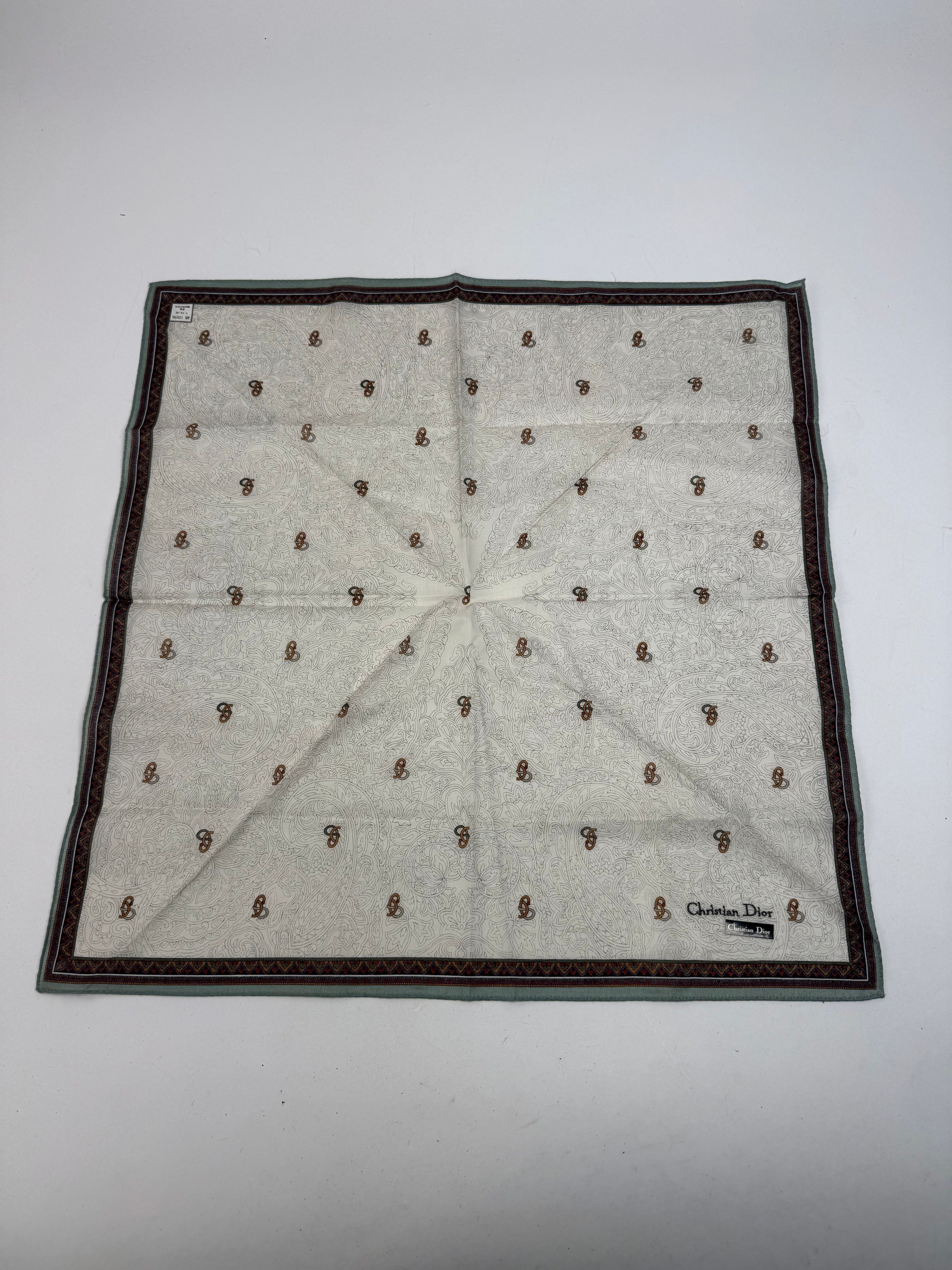 Dior Vintage Scarf Grey Green Brown Size ONE SIZE - 9 Thumbnail
