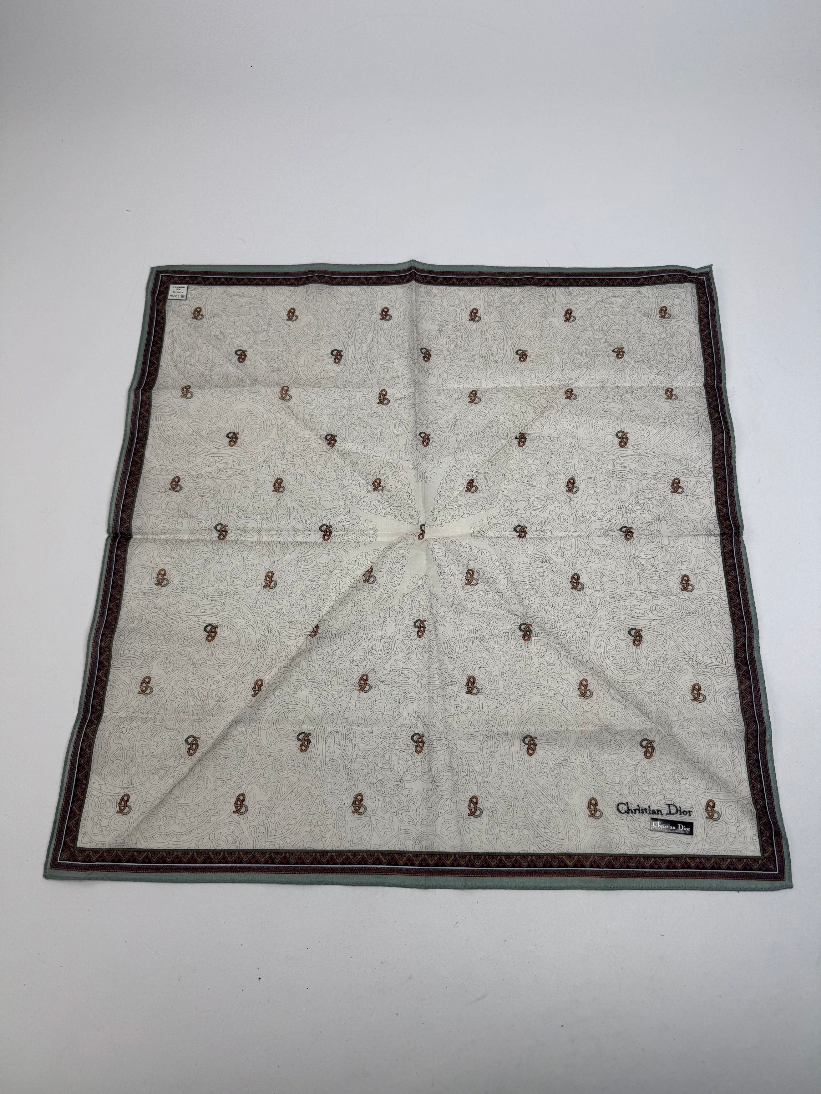 Dior Vintage Scarf Grey Green Brown Size ONE SIZE - 4 Thumbnail