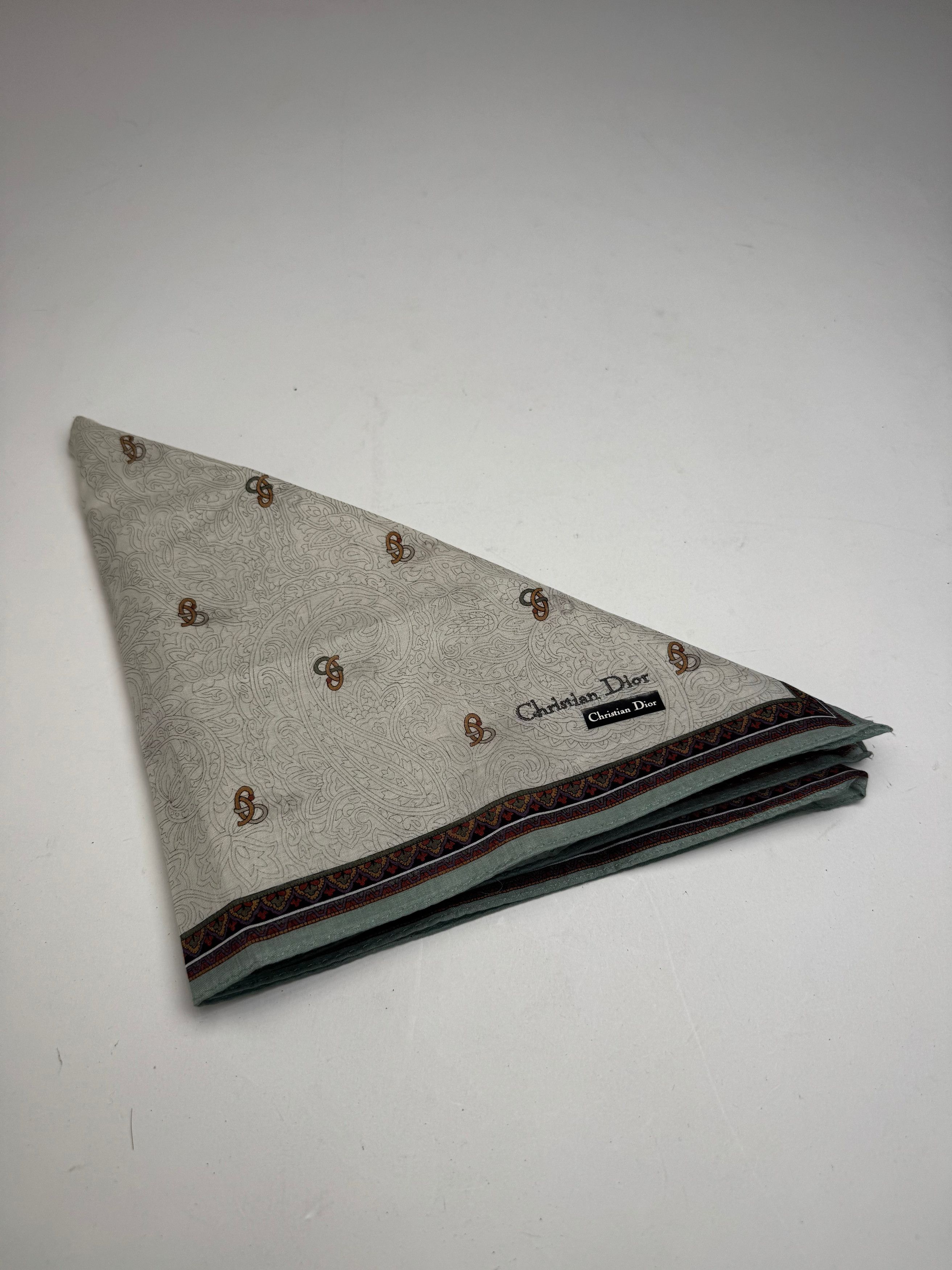Dior Vintage Scarf Grey Green Brown Size ONE SIZE - 8 Thumbnail