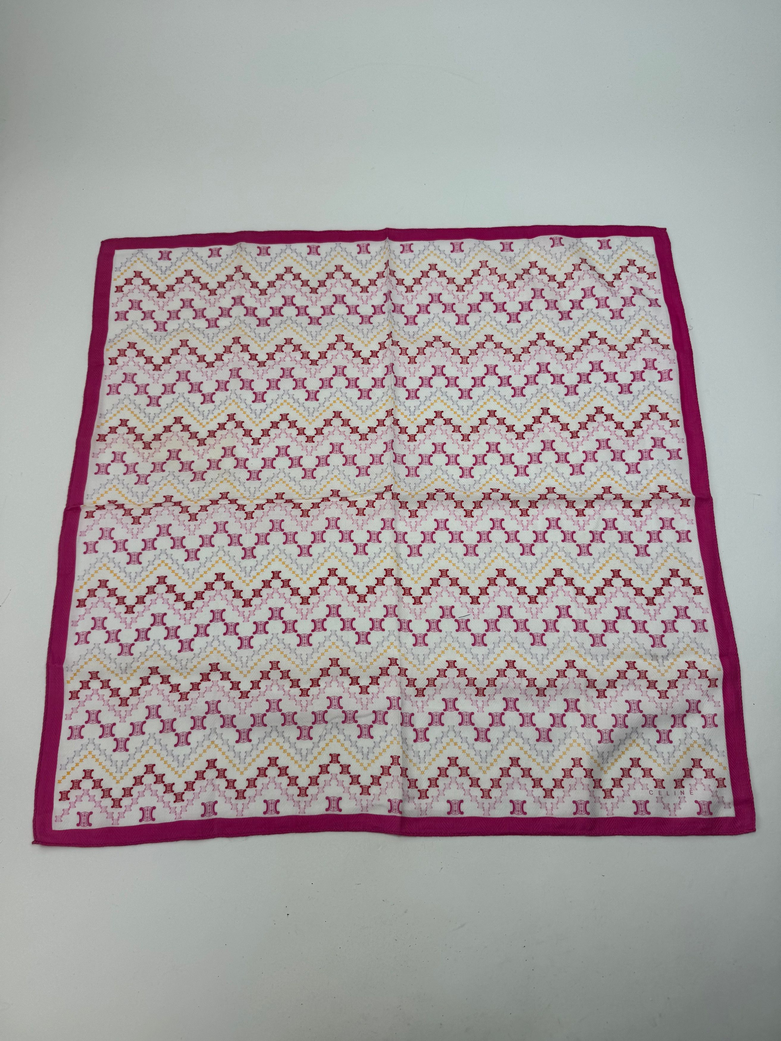 Celine Vintage Scarf Purple White Size ONE SIZE - 4 Thumbnail