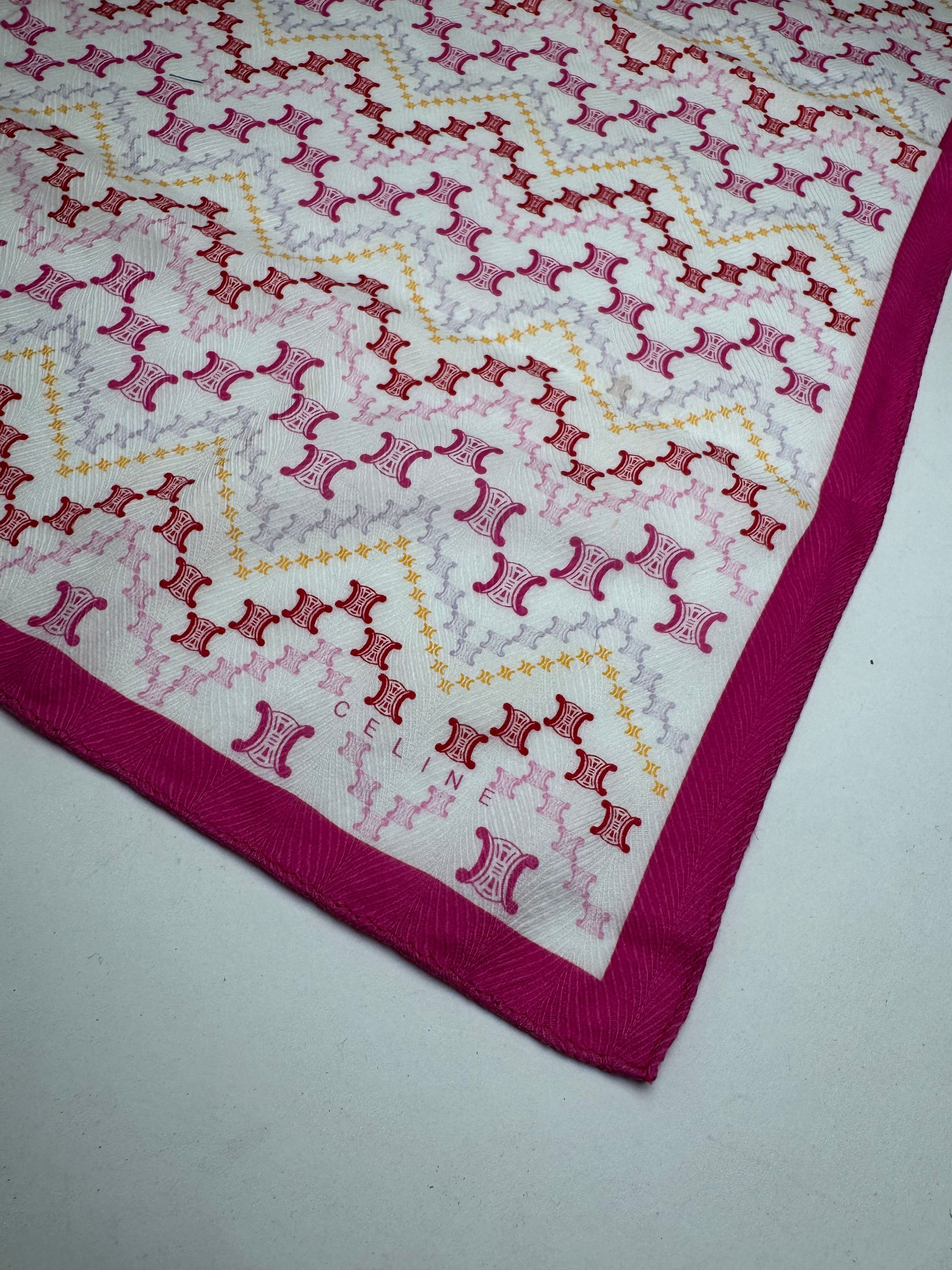 Celine Vintage Scarf Purple White Size ONE SIZE - 2 Thumbnail