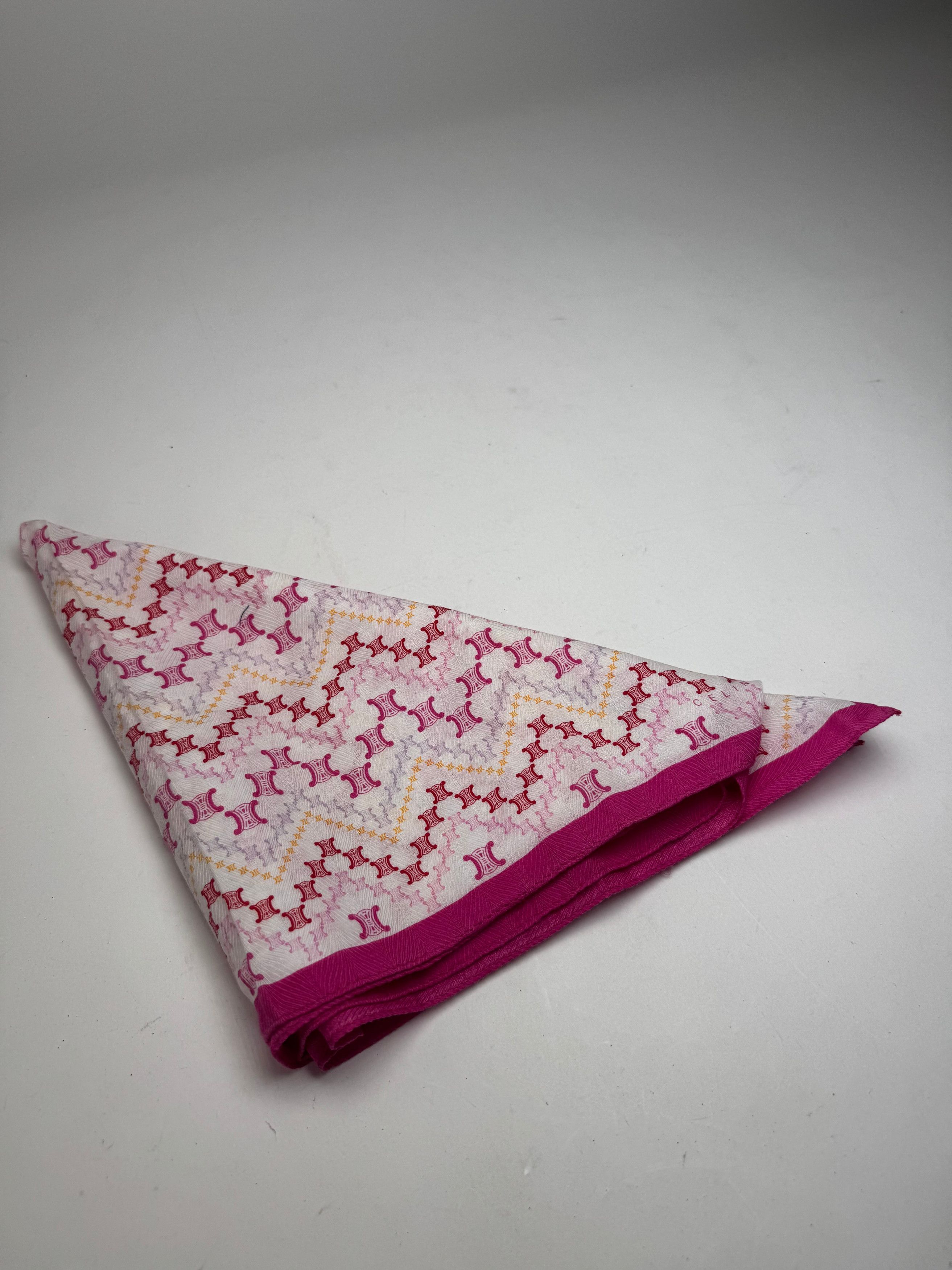 Celine Vintage Scarf Purple White Size ONE SIZE - 10 Thumbnail