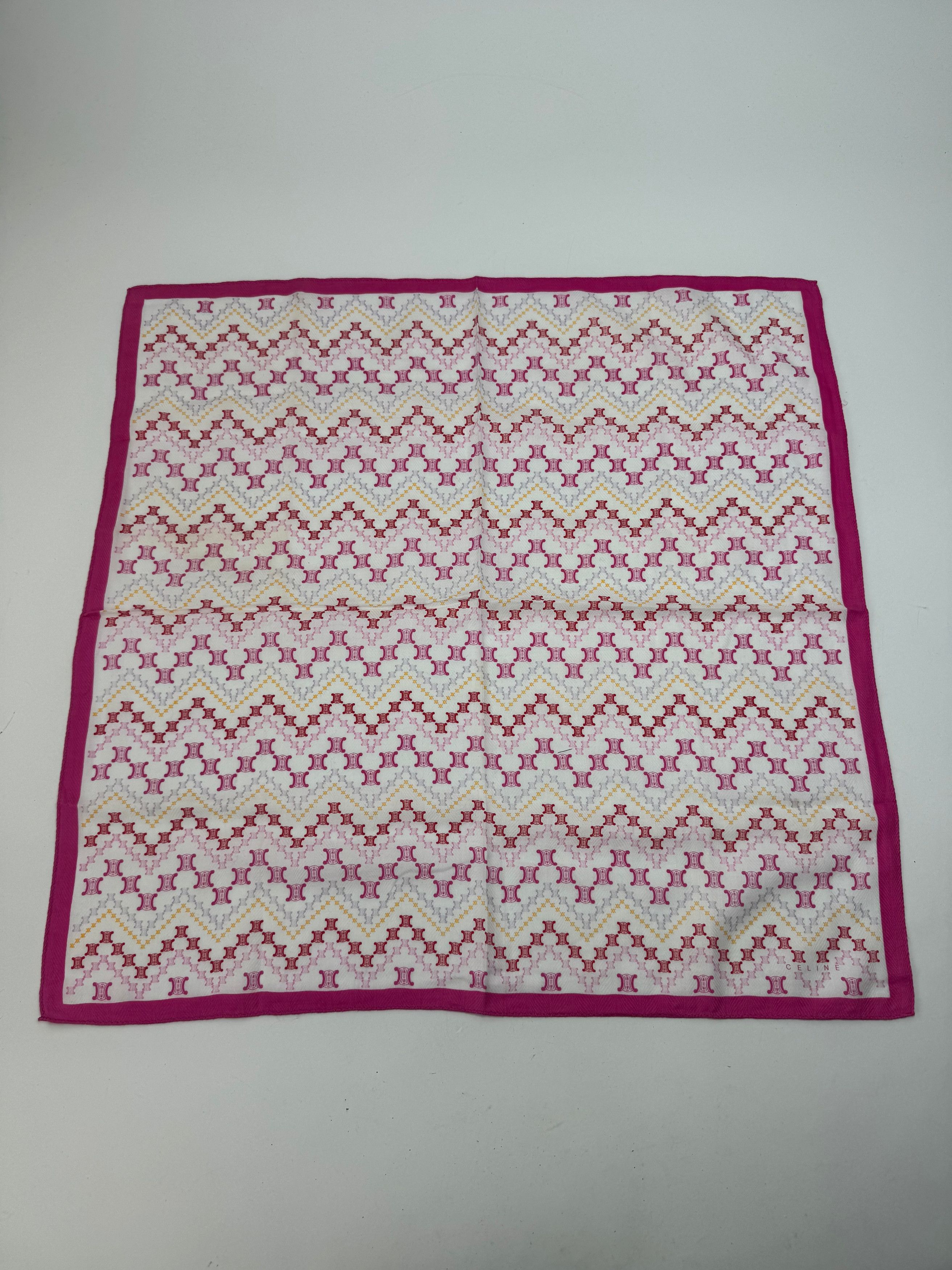 Celine Vintage Scarf Purple White Size ONE SIZE - 11 Thumbnail