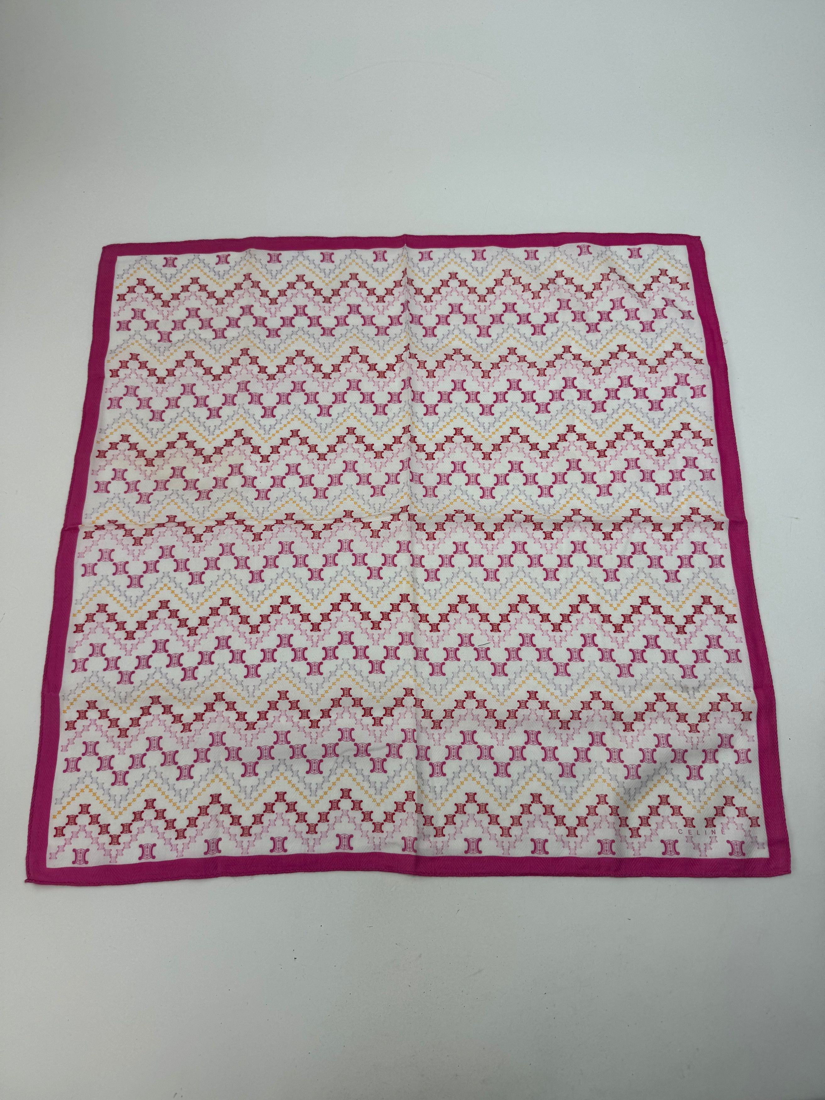 Celine Vintage Scarf Purple White Size ONE SIZE - 7 Thumbnail