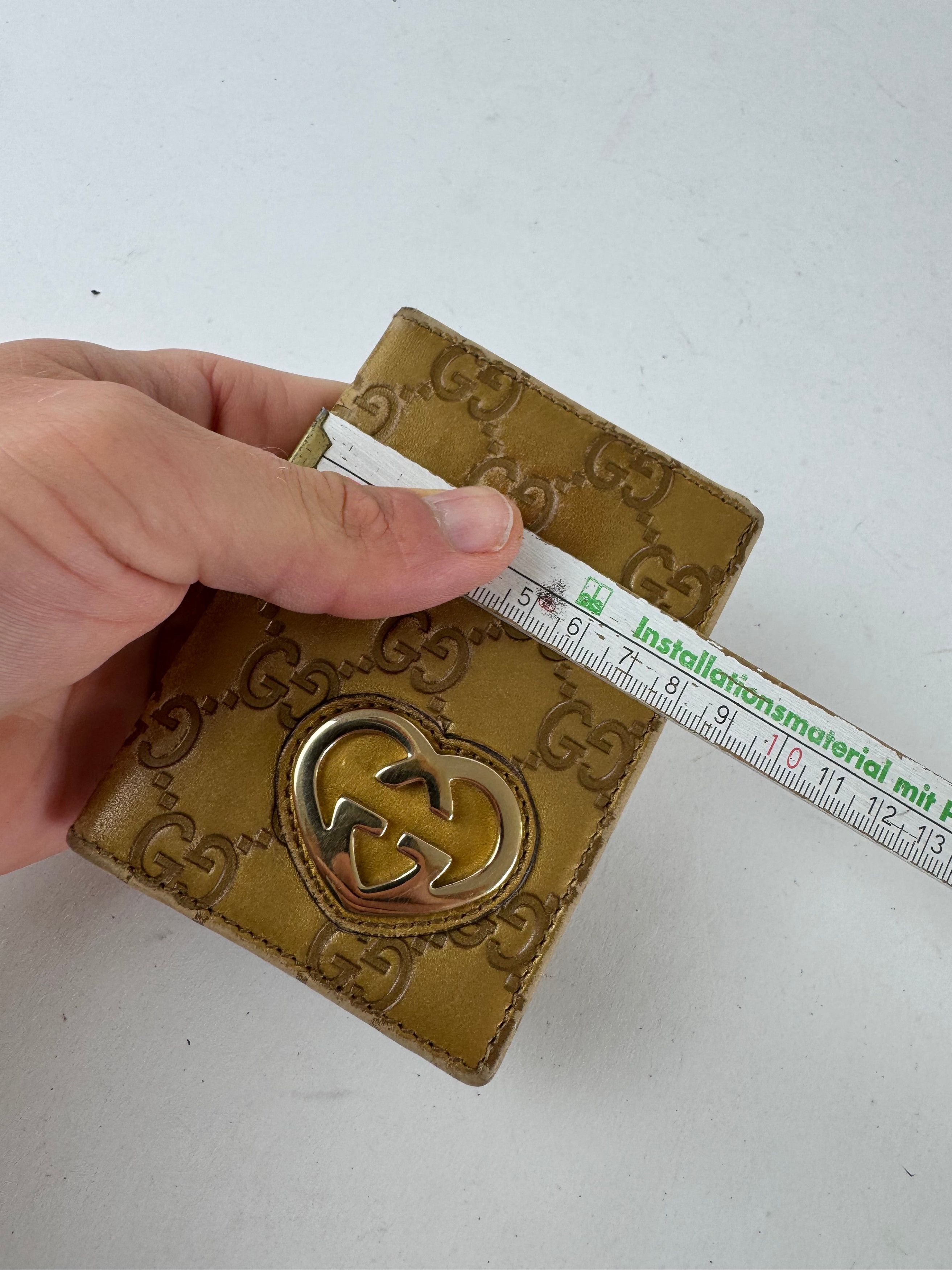 Gucci Vintage Monogram Leather Card Holder Gold Size ONE SIZE - 10 Thumbnail