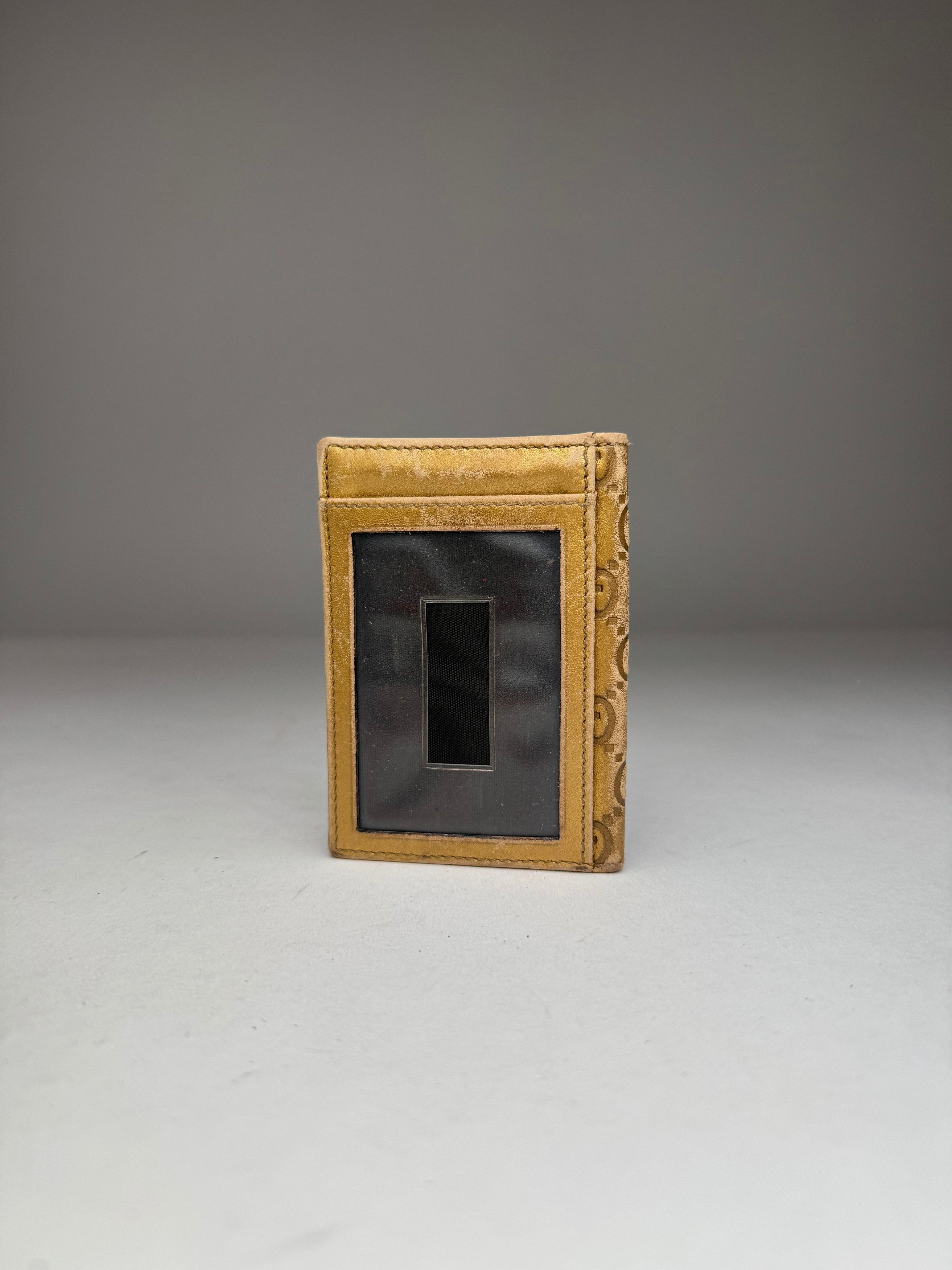 Gucci Vintage Monogram Leather Card Holder Gold Size ONE SIZE - 11 Thumbnail