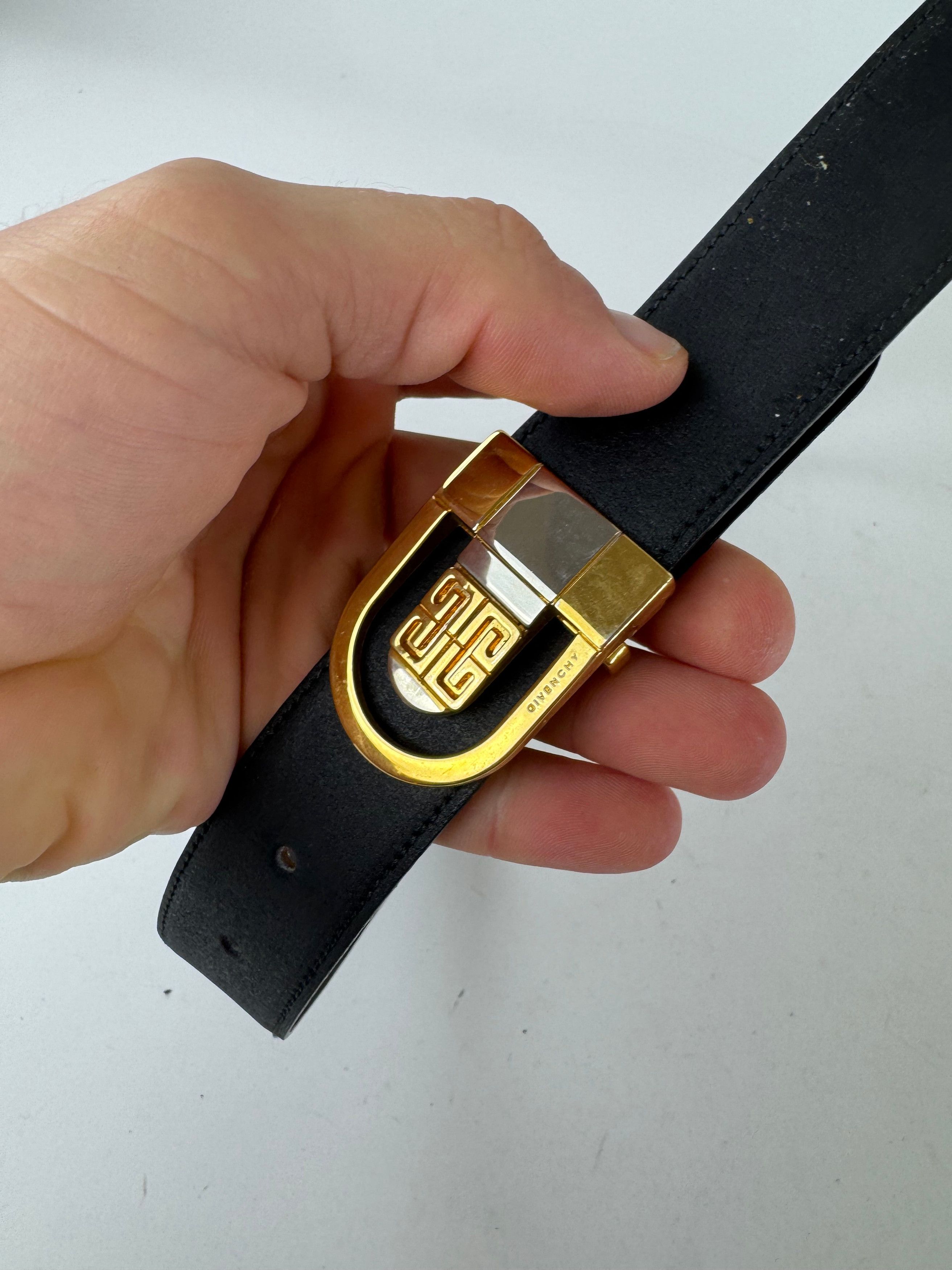 Givenchy Vintage Leather Belt Black Size ONE SIZE - 3 Thumbnail