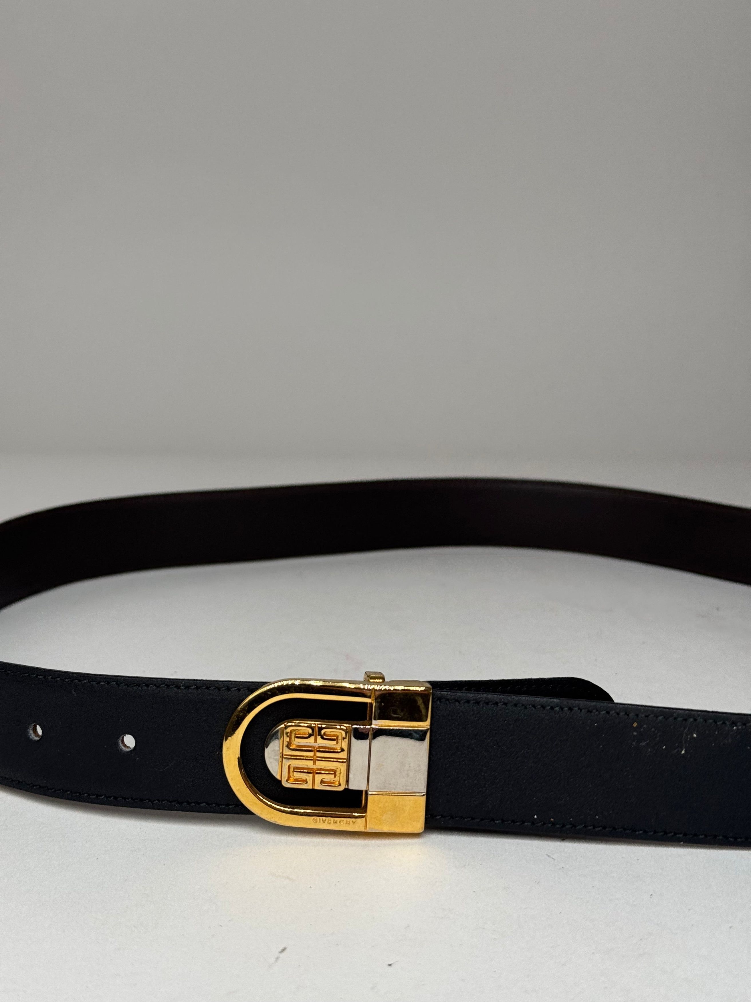Givenchy Vintage Leather Belt Black Size ONE SIZE - 2 Thumbnail