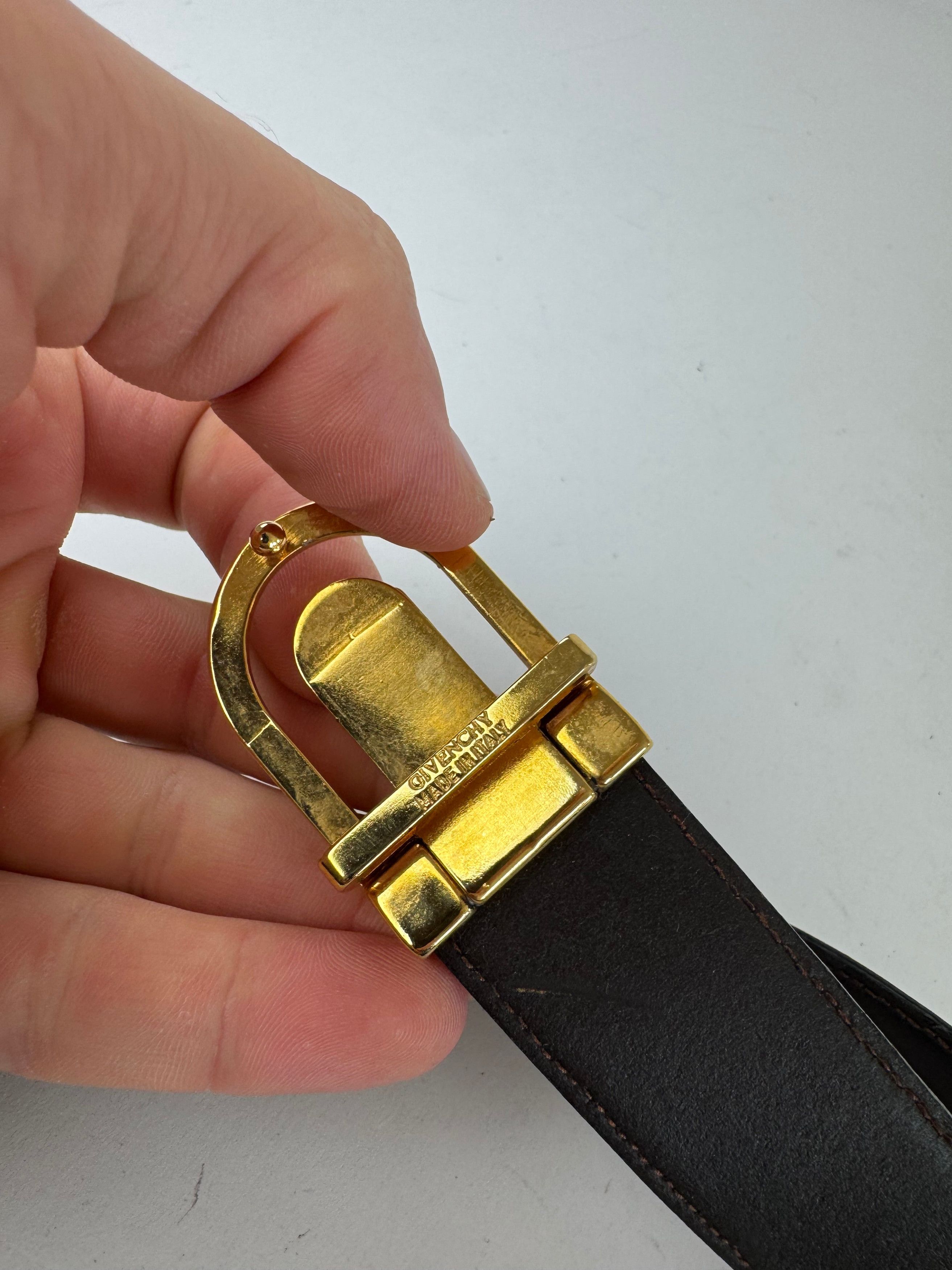 Givenchy Vintage Leather Belt Black Size ONE SIZE - 5 Thumbnail