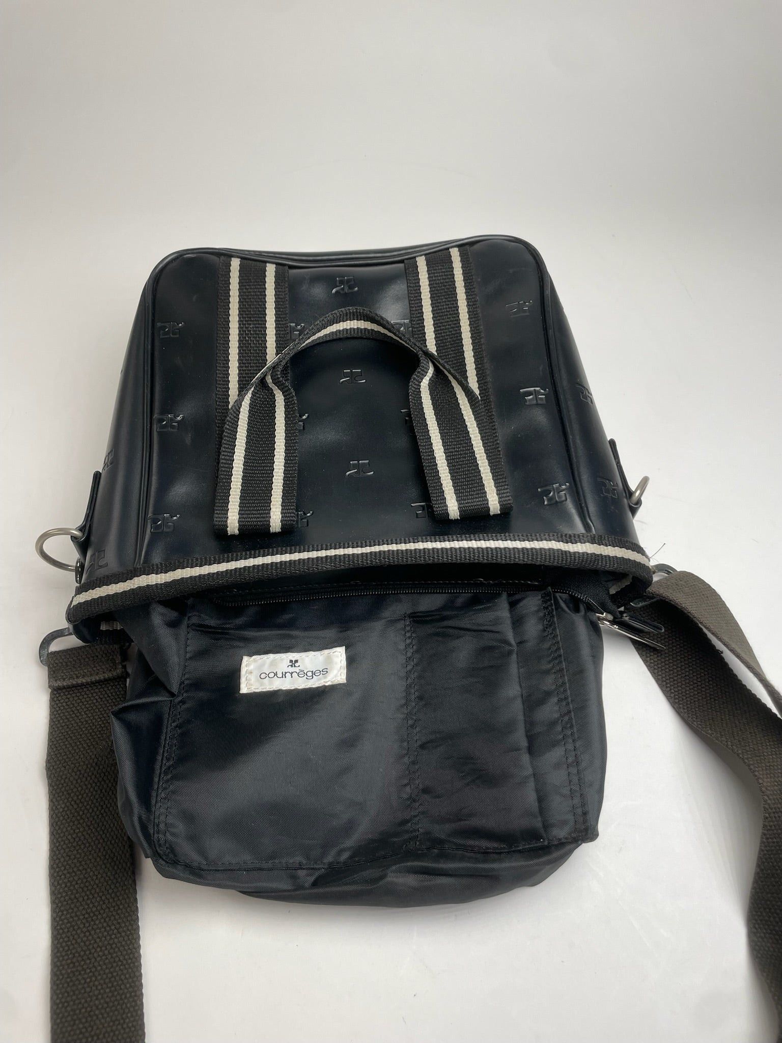 Courreges Vintage Paris 2Way Monogram Handbag Black White Size ONE SIZE - 2 Thumbnail