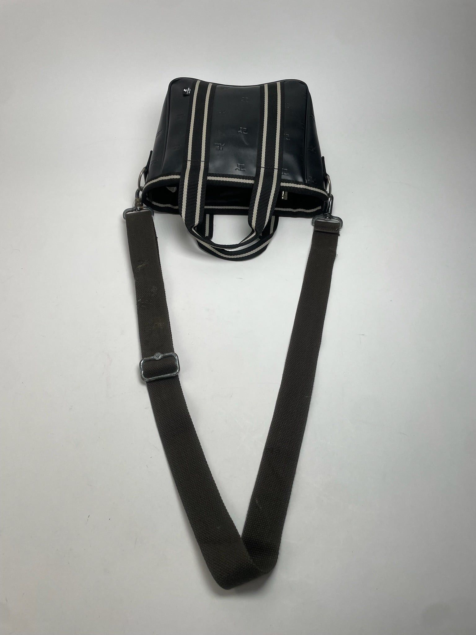 Courreges Vintage Paris 2Way Monogram Handbag Black White Size ONE SIZE - 7 Thumbnail