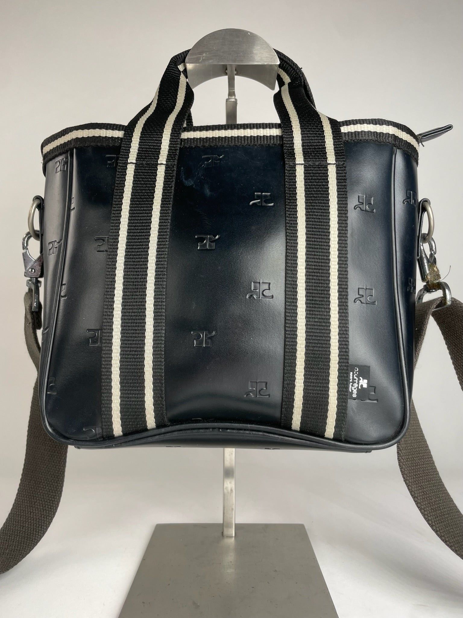 Courreges Vintage Paris 2Way Monogram Handbag Black White Size ONE SIZE - 10 Thumbnail