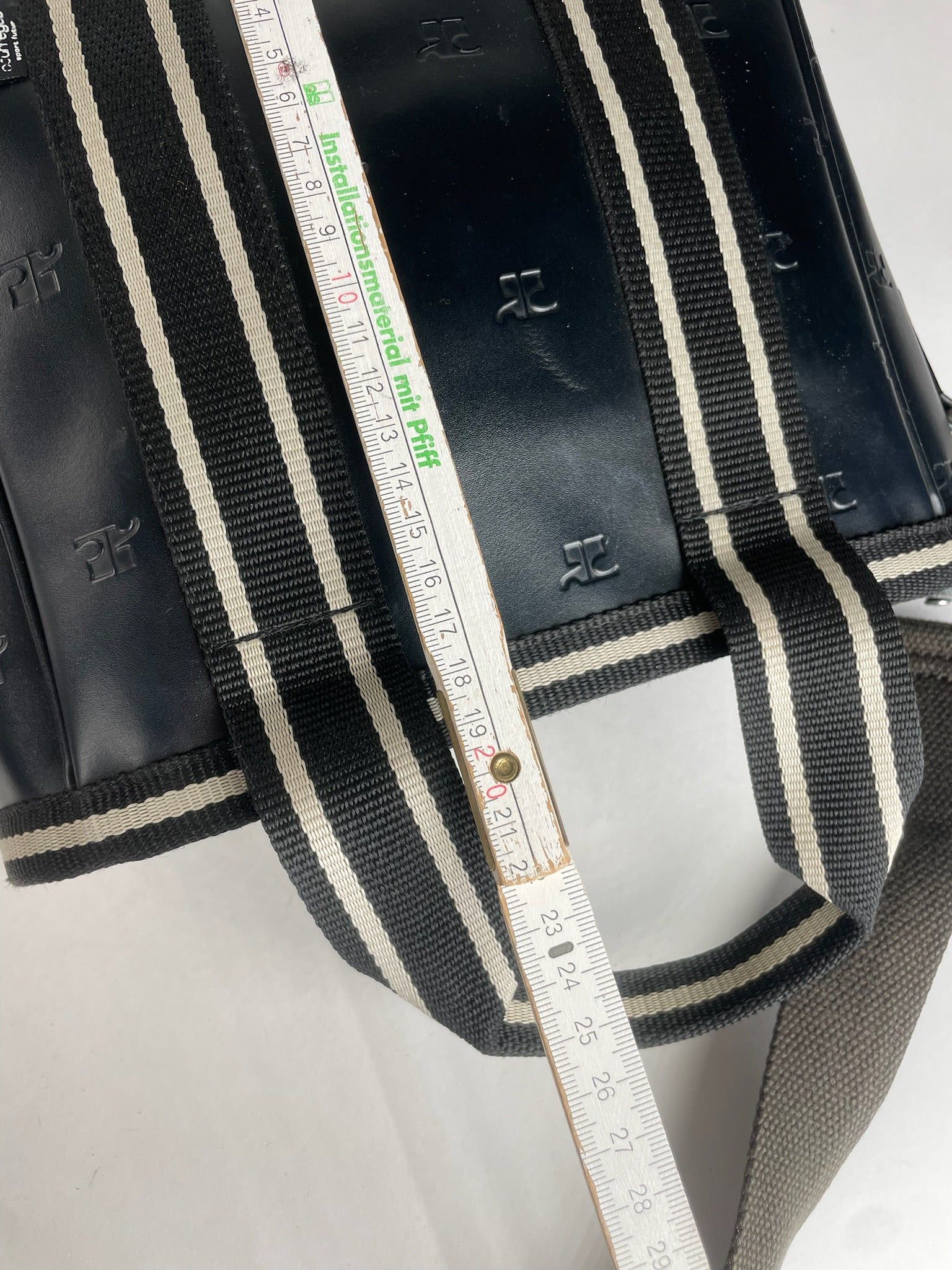 Courreges Vintage Paris 2Way Monogram Handbag Black White Size ONE SIZE - 12 Thumbnail