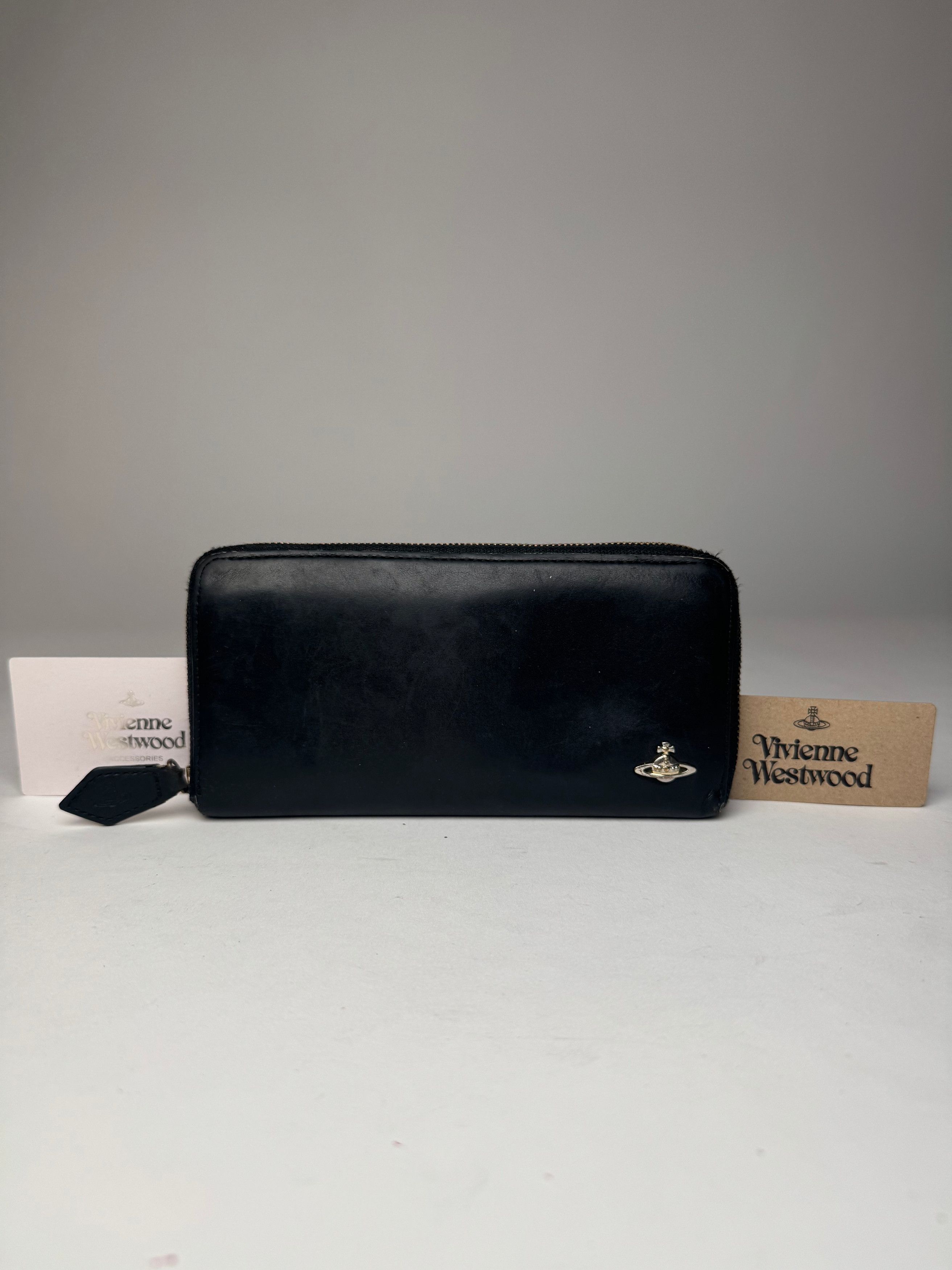 Vivienne Westwood Vintage Leather Zippy Wallet Black Size ONE SIZE - 9 Thumbnail