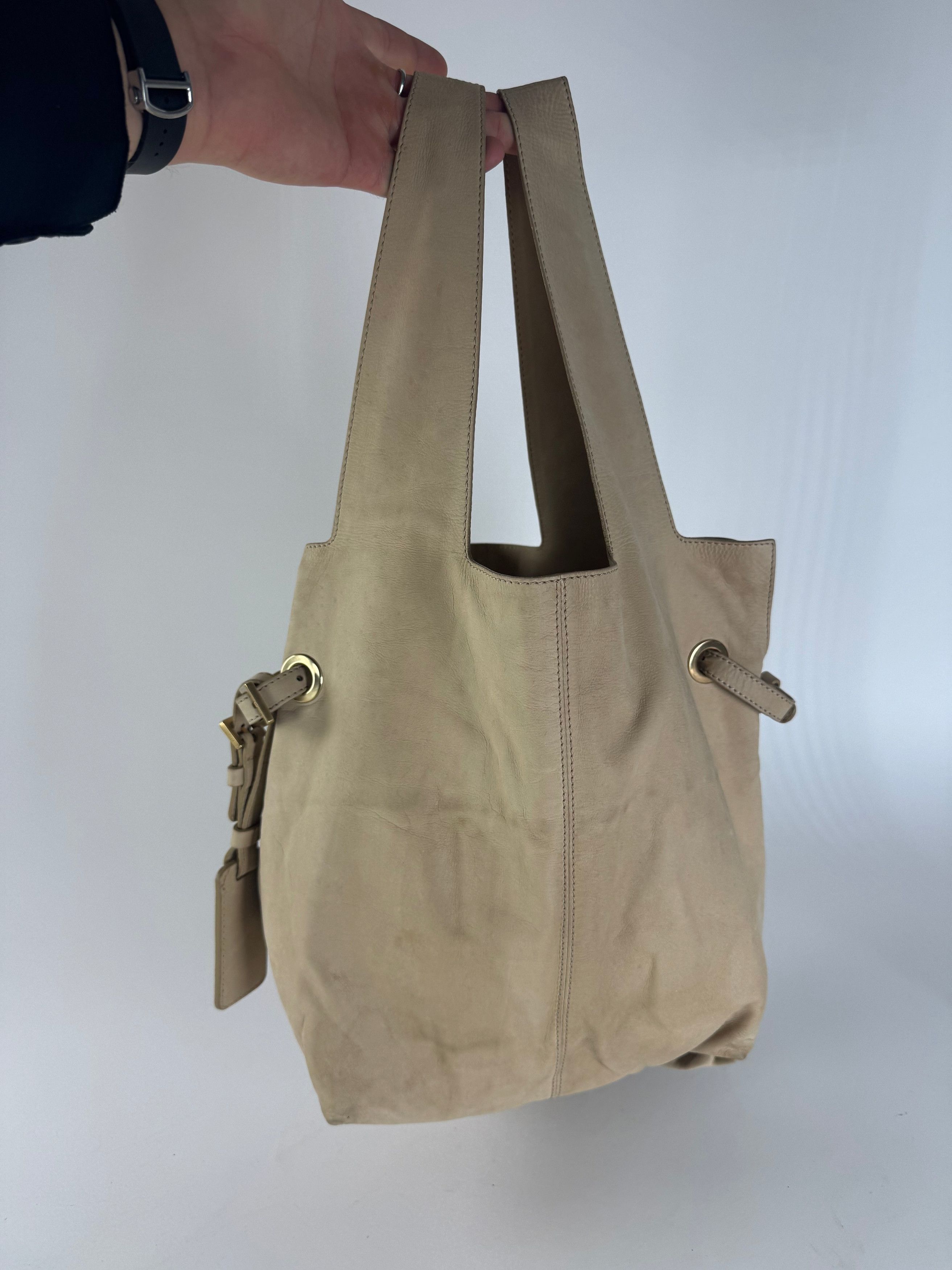 Givenchy Vintage Suede Leather Tote Bag beige Size ONE SIZE - 9 Thumbnail