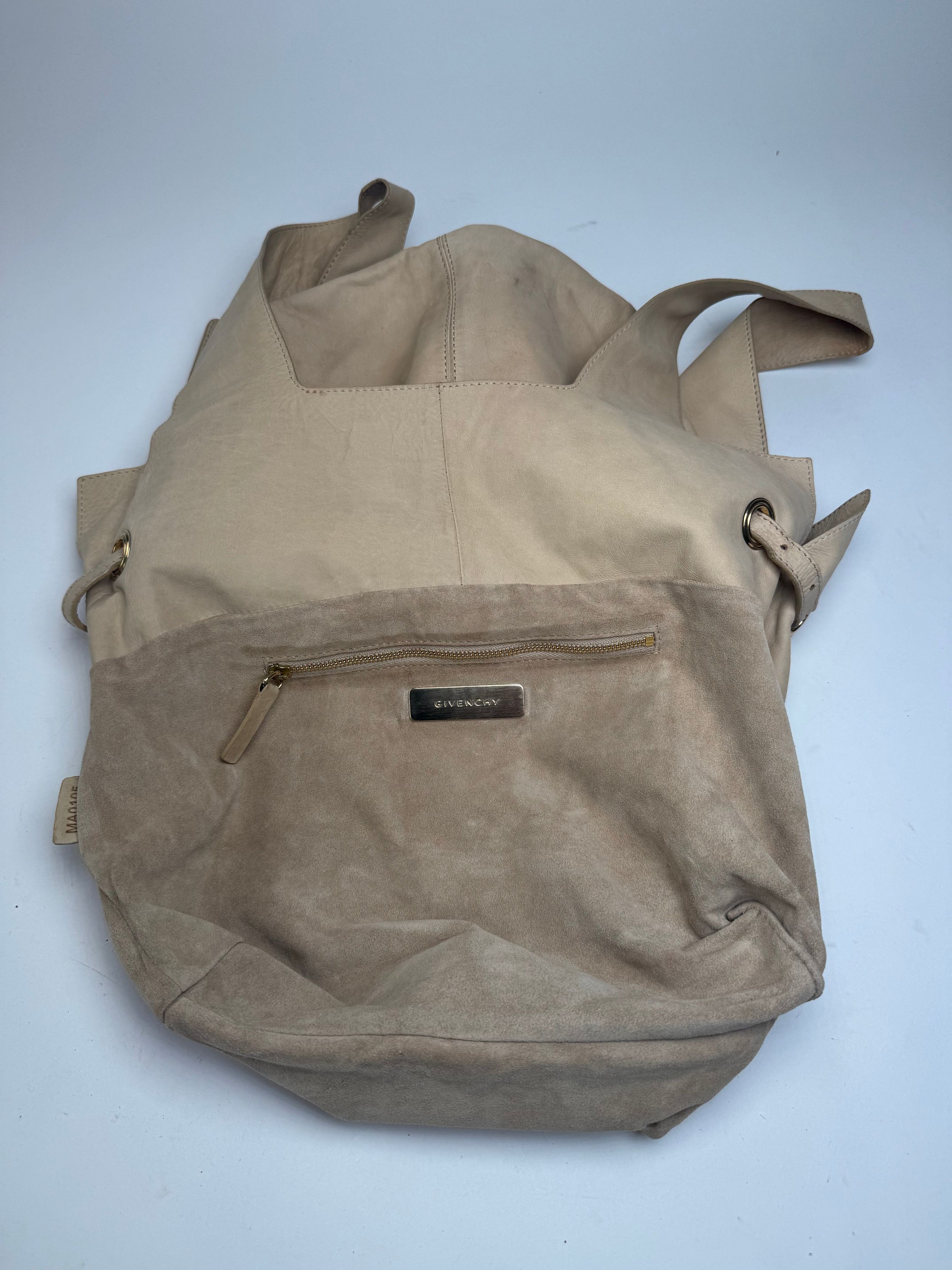 Givenchy Vintage Suede Leather Tote Bag beige Size ONE SIZE - 4 Thumbnail